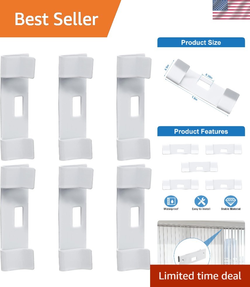 Versatile Replacement Clips for Vertical Blinds – 6 Metal Savers Included