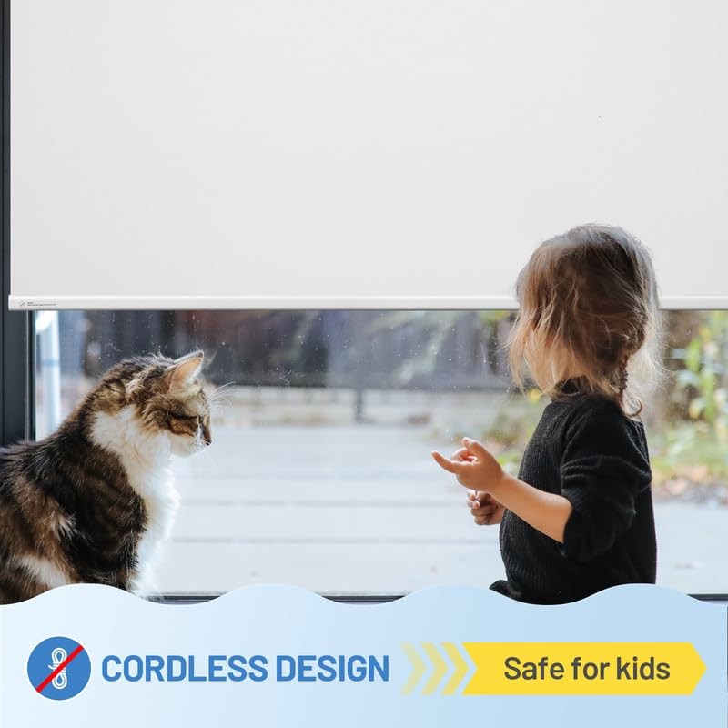 Motorized Blinds with Remote, [Free Solar Panels] Cordless Smart Blinds with …