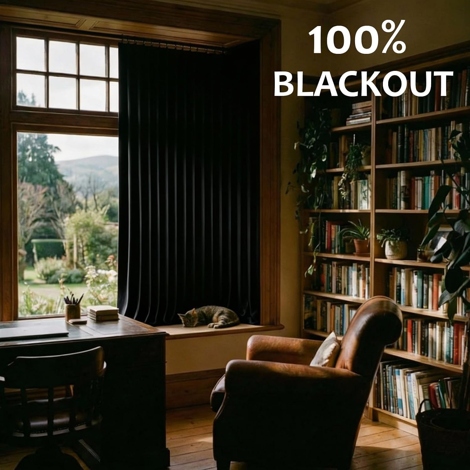 100% Blackout Room Divider Curtains with Flexible Ceiling Tracks Set, 100″ W …