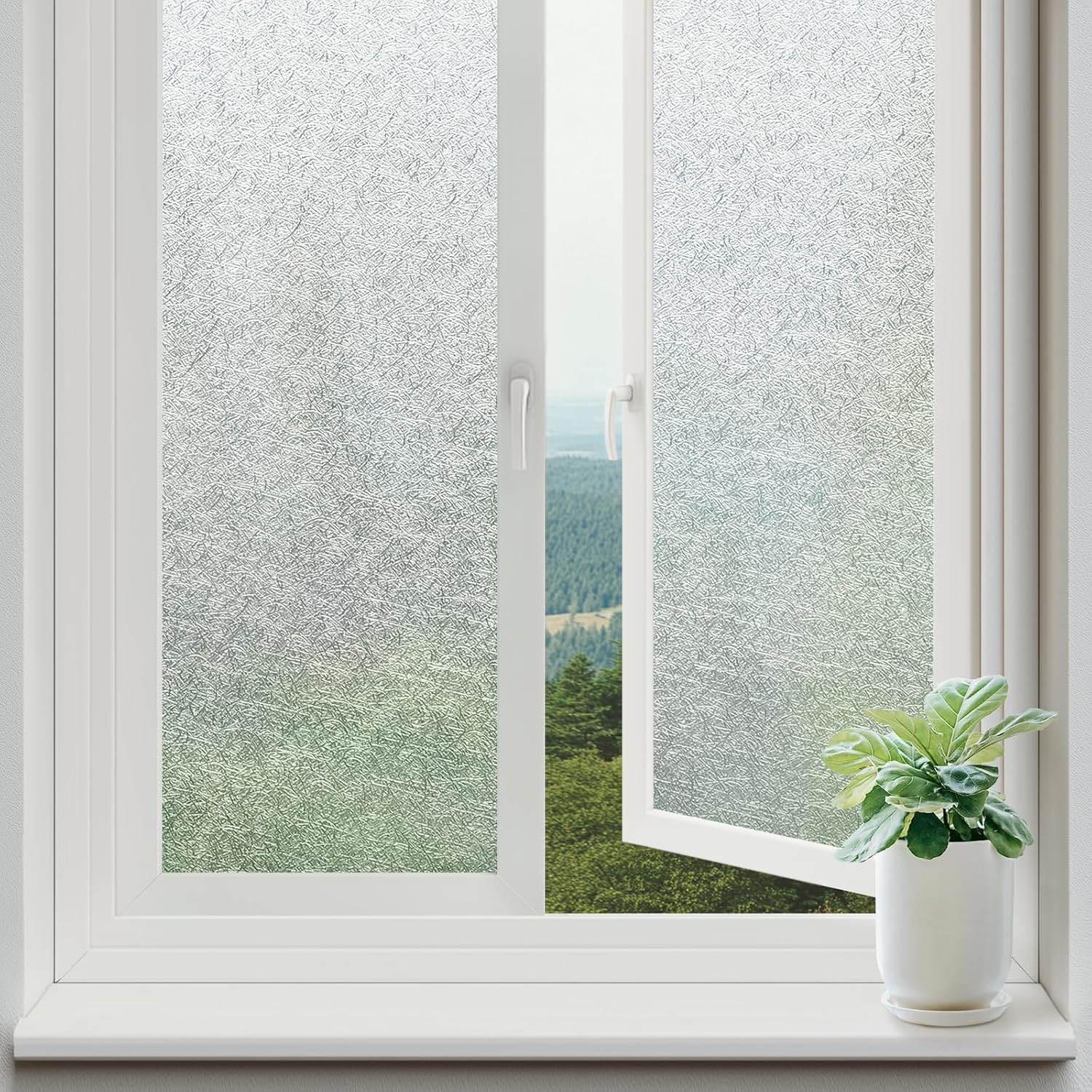 rabbitgoo Window Privacy Film Frosted Glass Film, Decorative Cling UV Sun Blocki