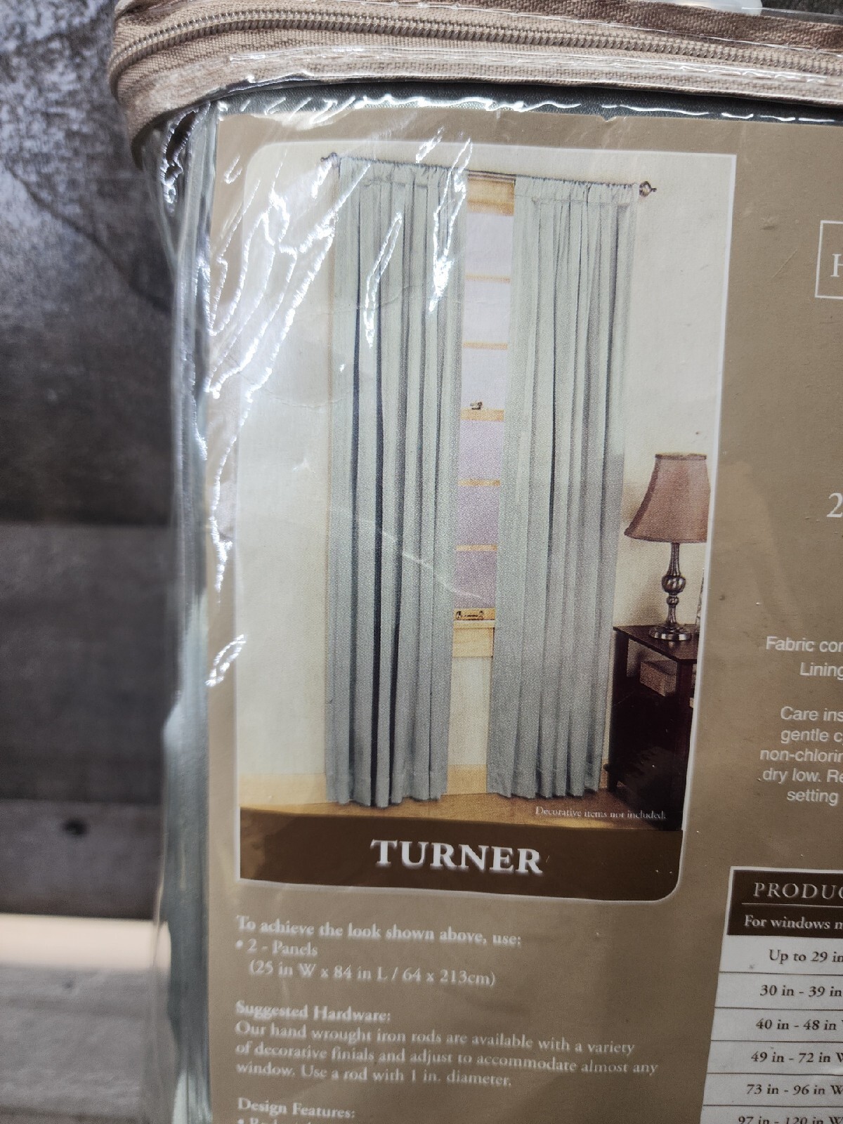 Home Trends Curtain Panel Turner/ Surf Color 25 In X 84 In