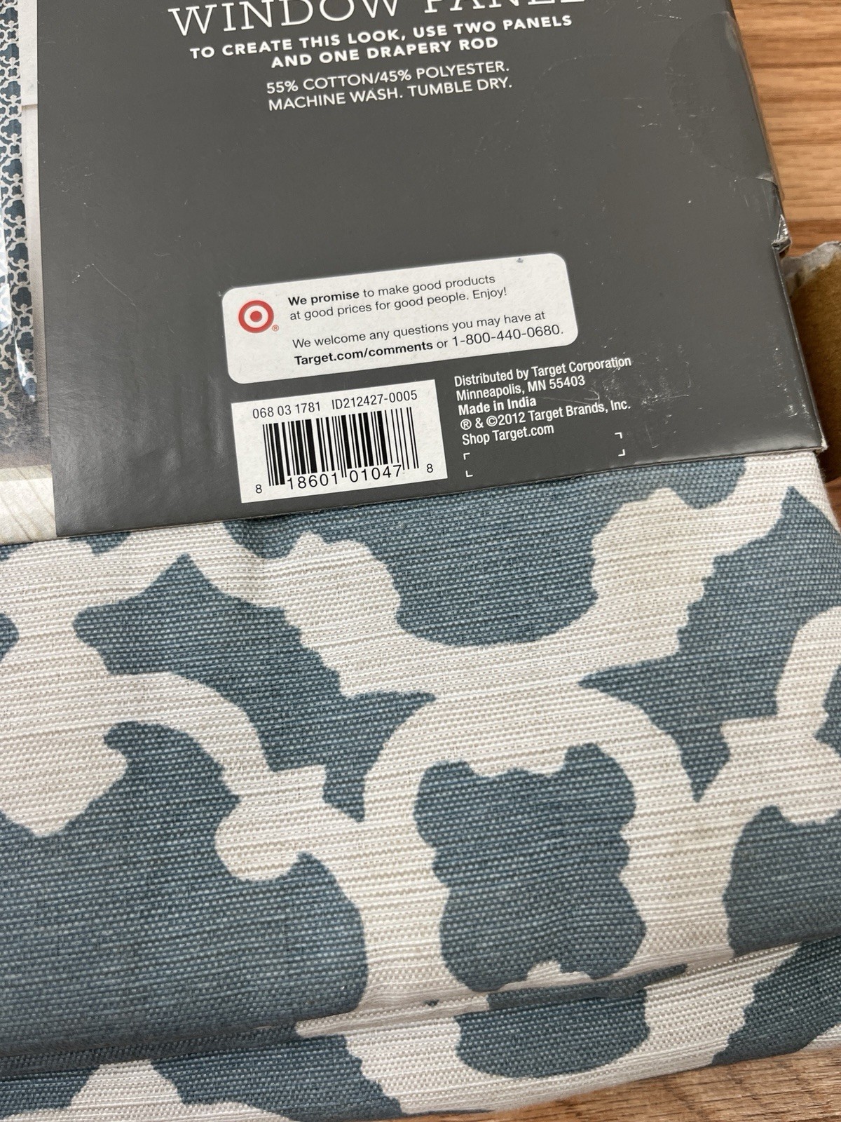 Threshold Farrah Fretwork Set of 2 Curtain Panels Blue 54″ W x 84″ L Each NEW