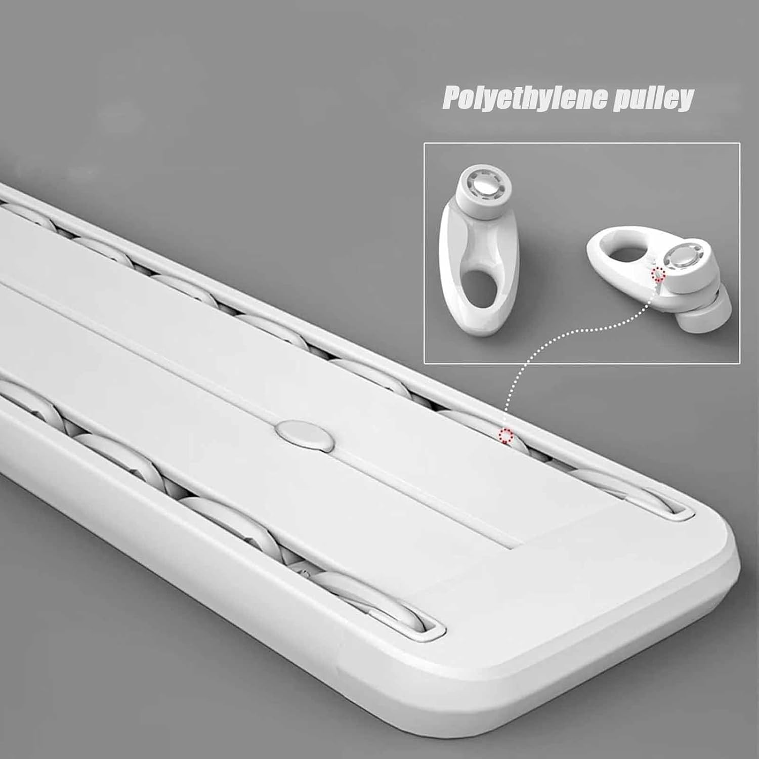 Double Curtain Track Ceiling Mounted Aluminum Heavy Duty Silent Rail 1M White
