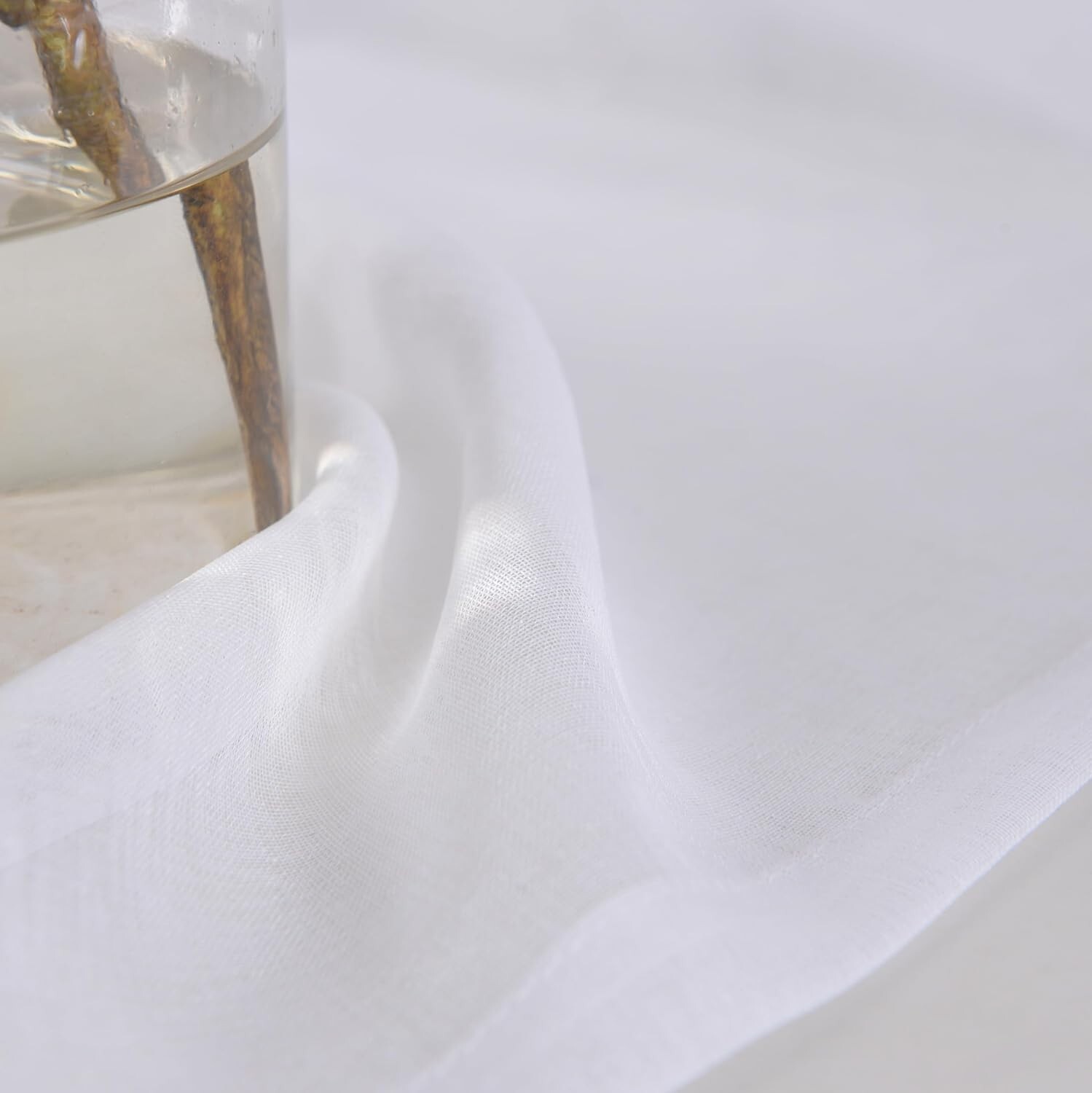 Sheer Curtains White 45 Inch Length, Rod Pocket Voile Drapes for Any Room NEW