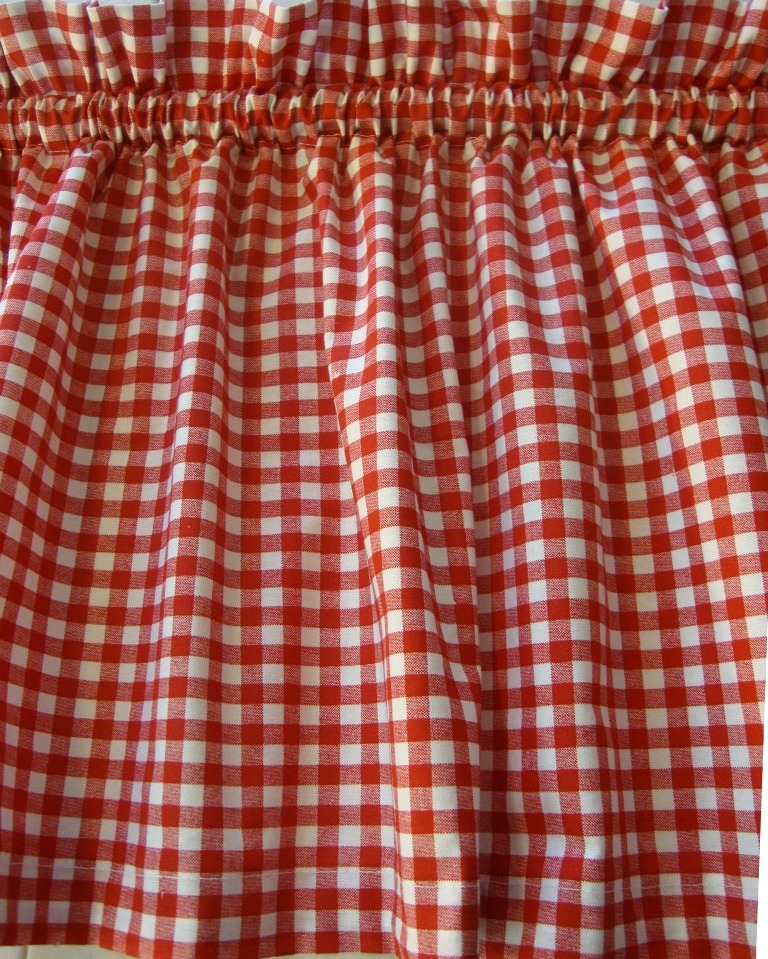 Valance Red and White Check Curtain Gingham for Any Room Farmhouse Kitchen