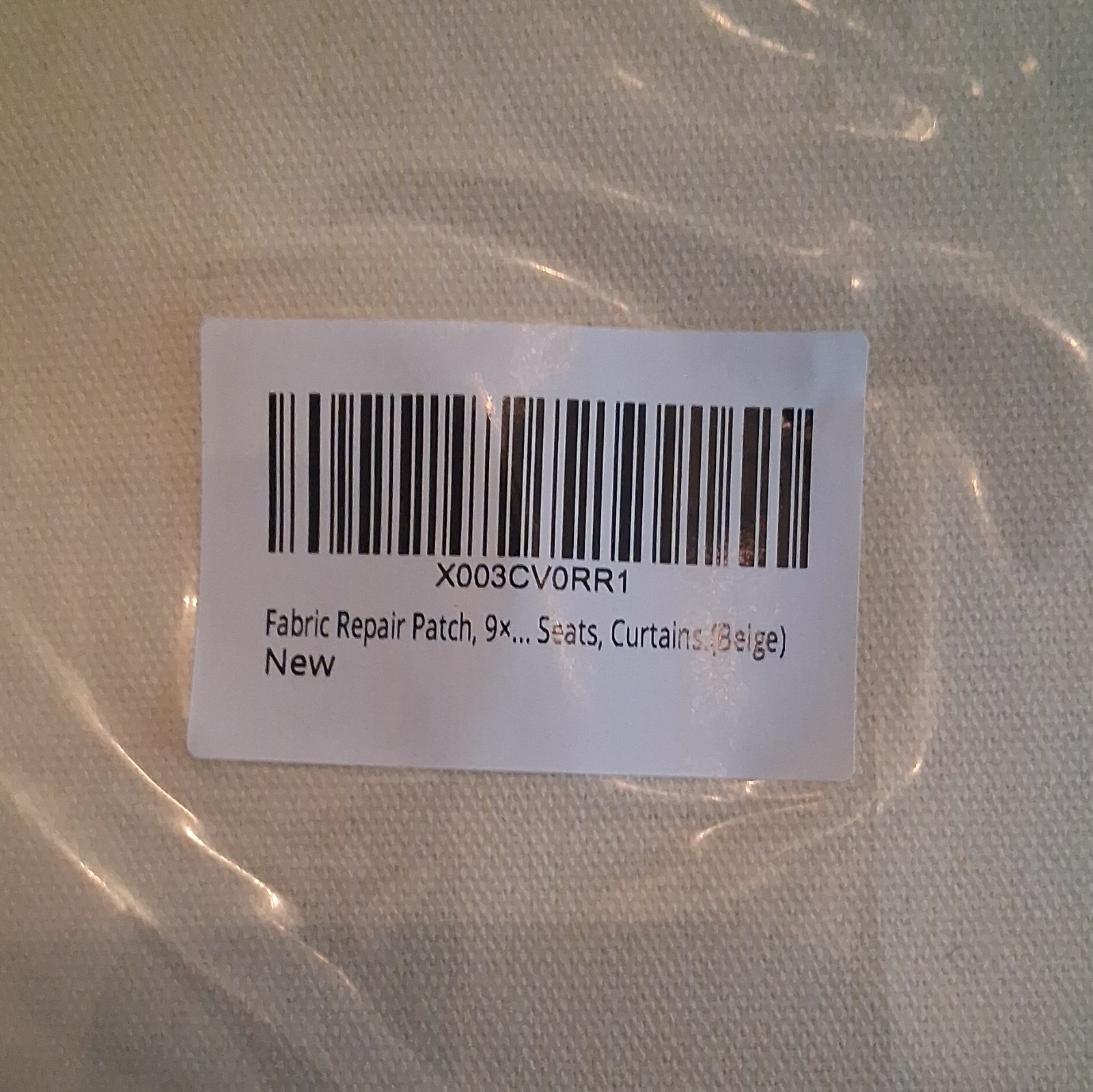 Beige Fabric Repair Patch 9 x 3 in for Curtains, Adhesive Strap Solid Opaque