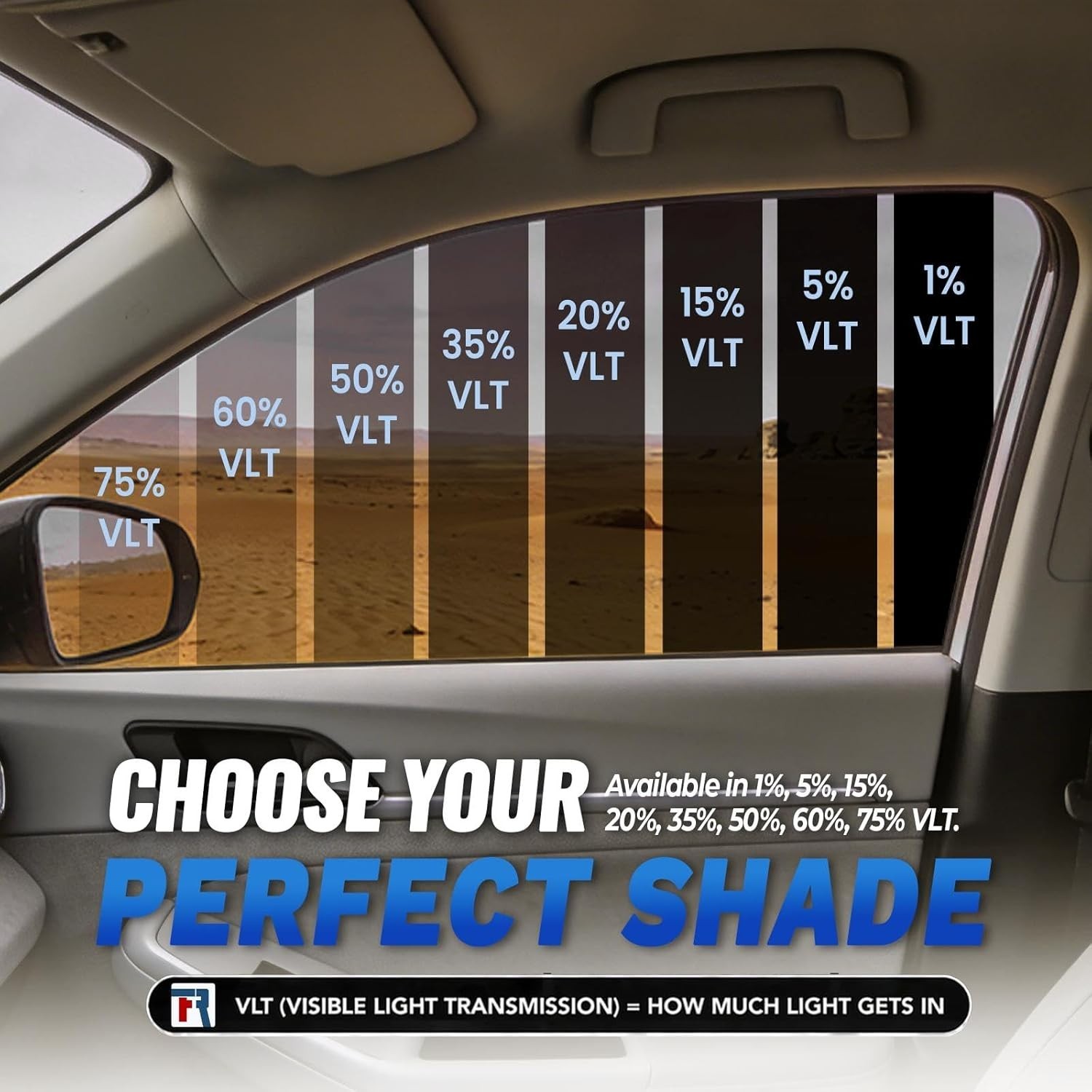 15% Carbon Window Tint Film 24in x 100FT UV Heat Blocking Privacy Film