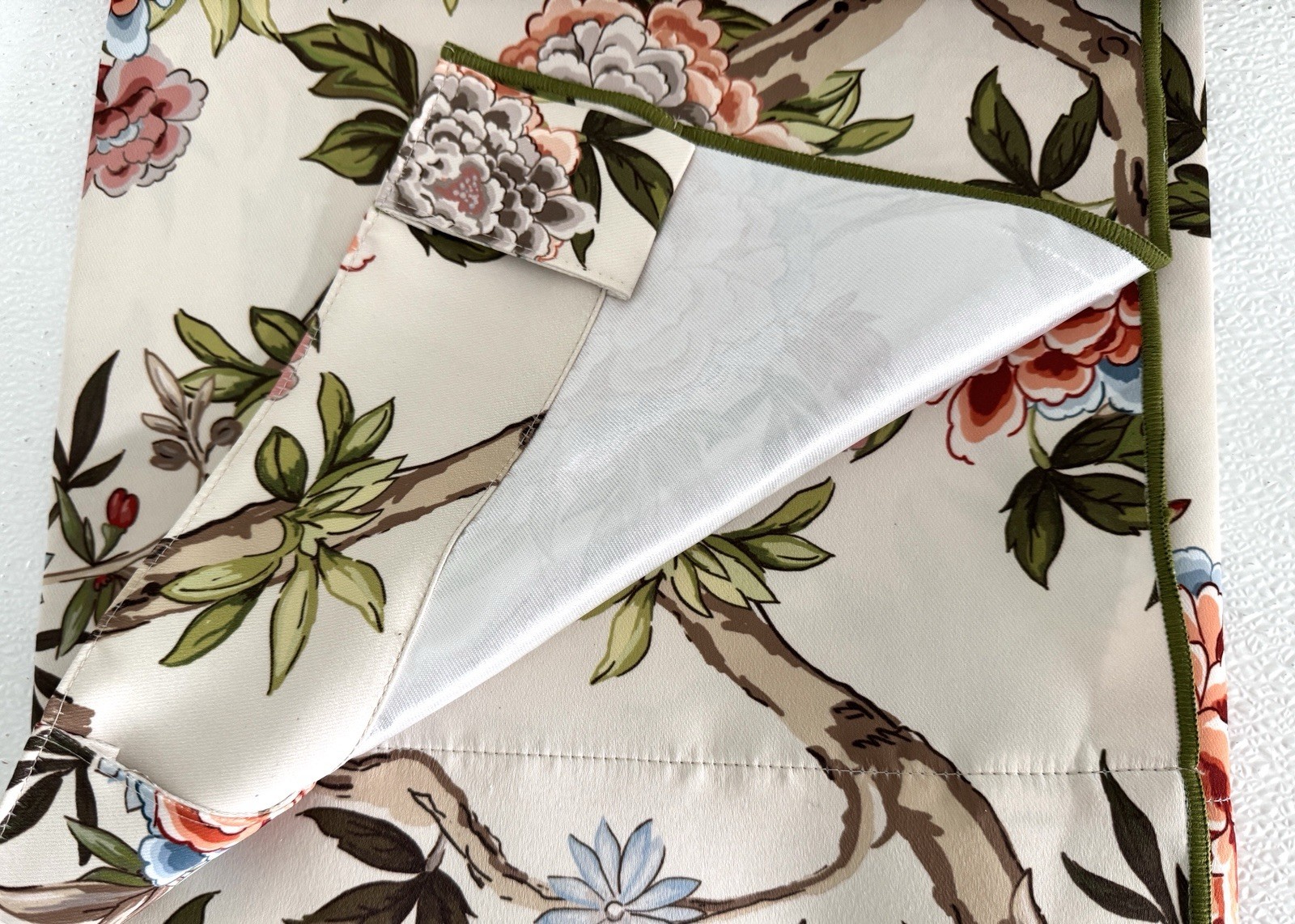 Lillian August Window Curtains 2 Panels 38 x 96″ Cream Birds Drapers Back Tab