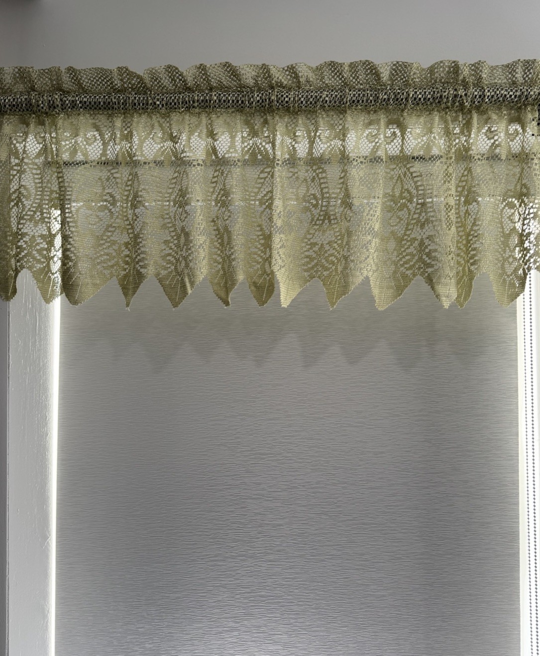 laura ashley Lace window valance Set Of 2 Colors Sage