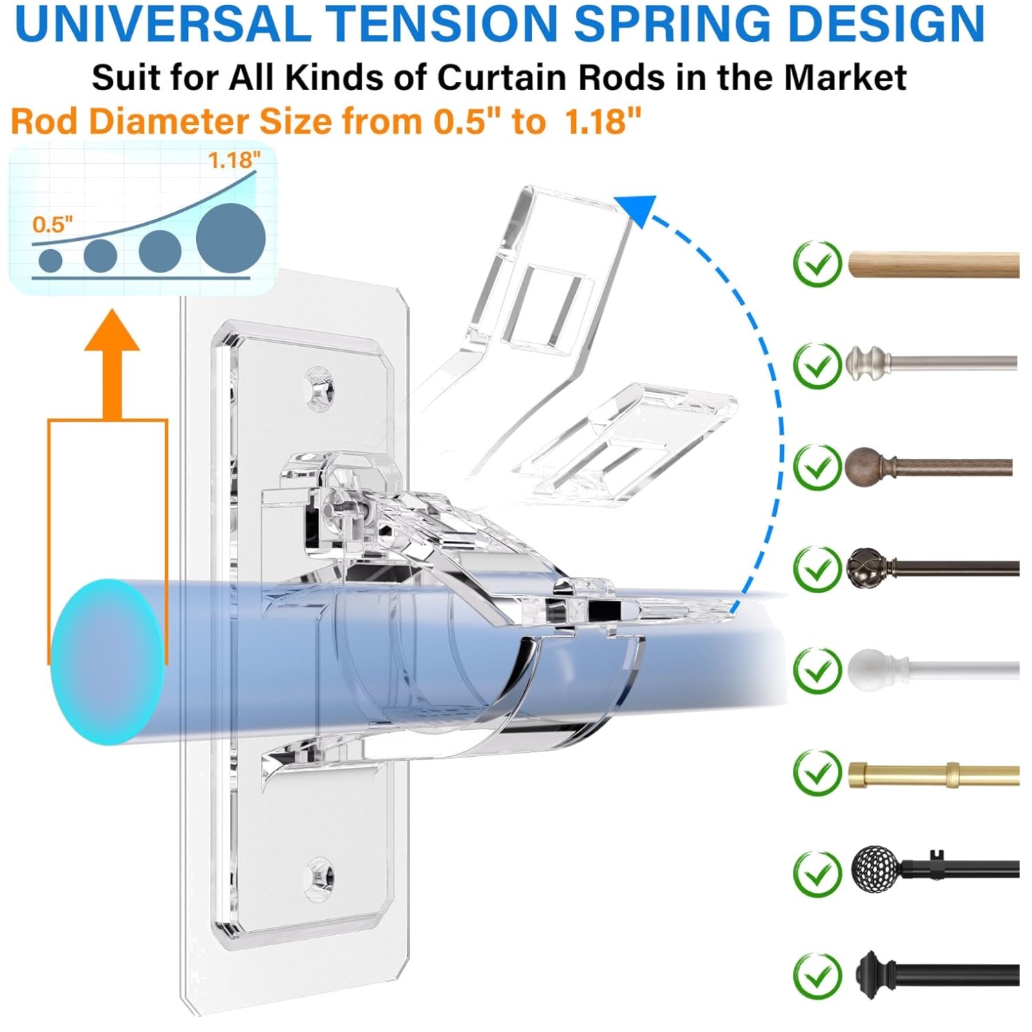 Versatile Adhesive Curtain Holders – 20 Lb Capacity
