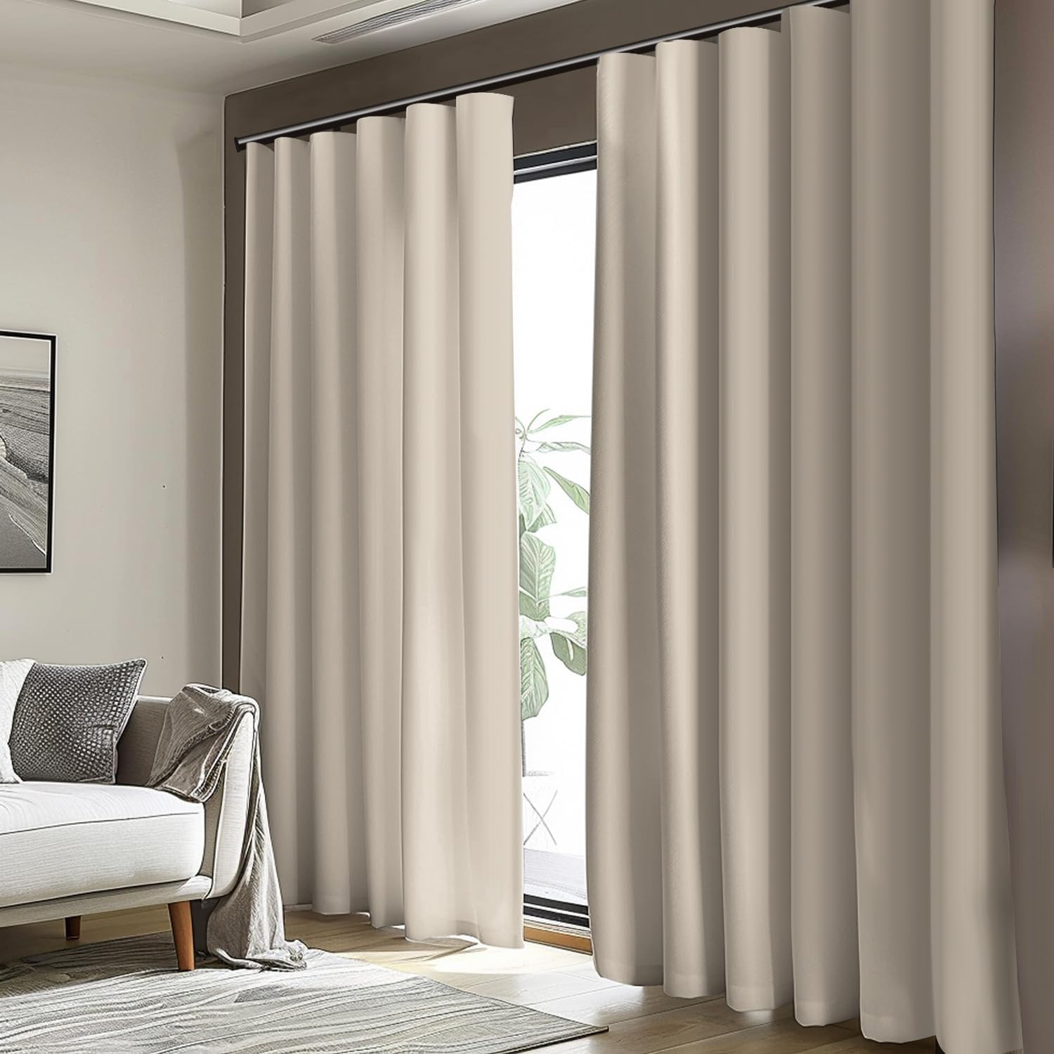 Room Divider Blackout Curtain Track Curtains Wall Dividers Panels Screen for Liv