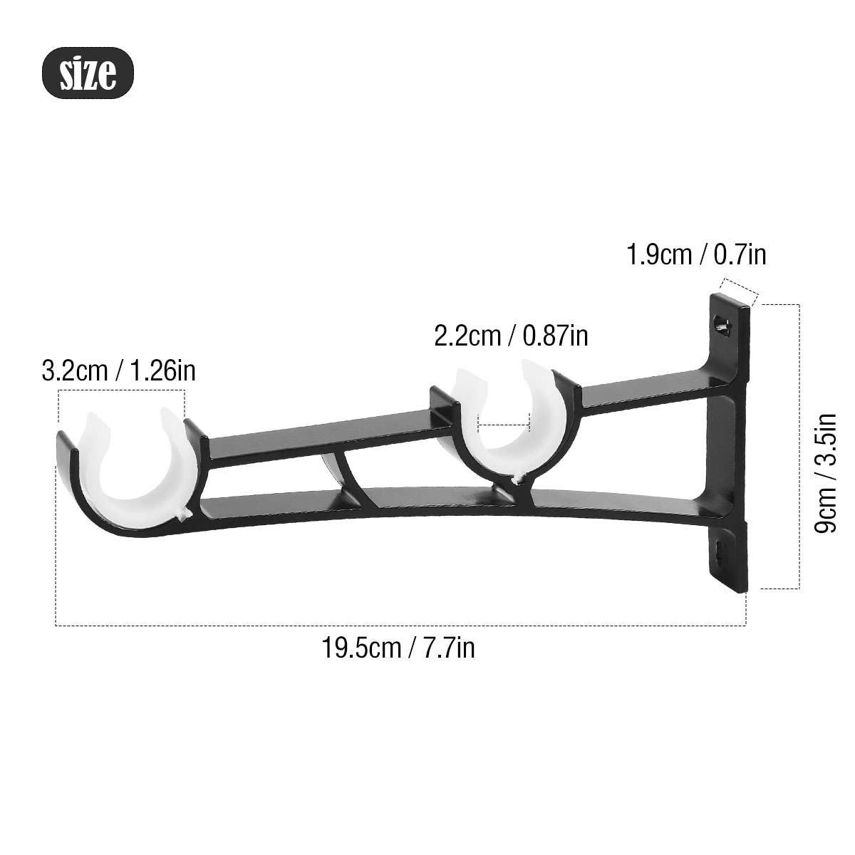 Hang Curtain Bracket Rod Holders Single Hook Into Window Frame Aluminum Alloy
