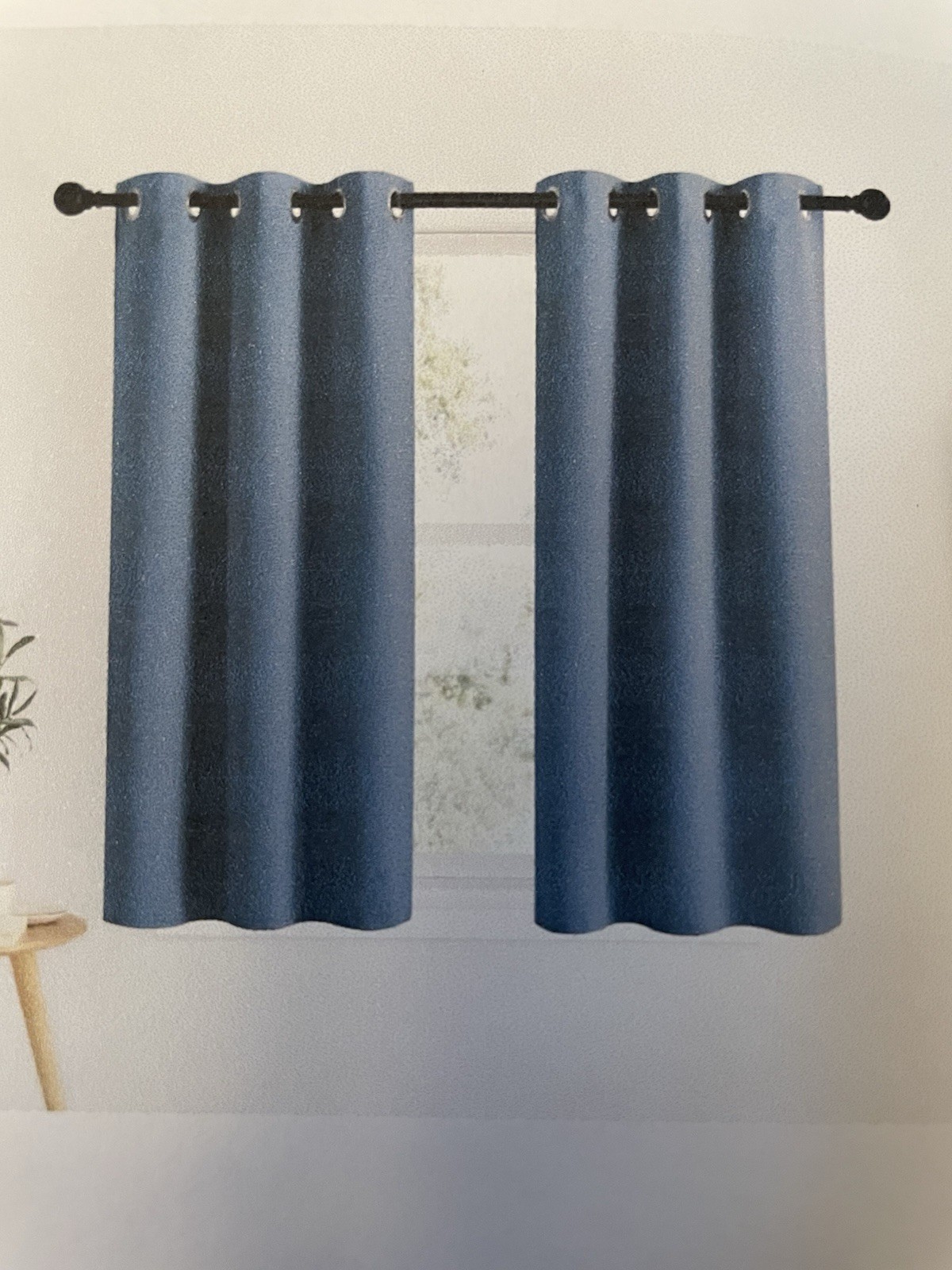 Nicetown Grommet Any Room Curtains 34”X 48” Blue