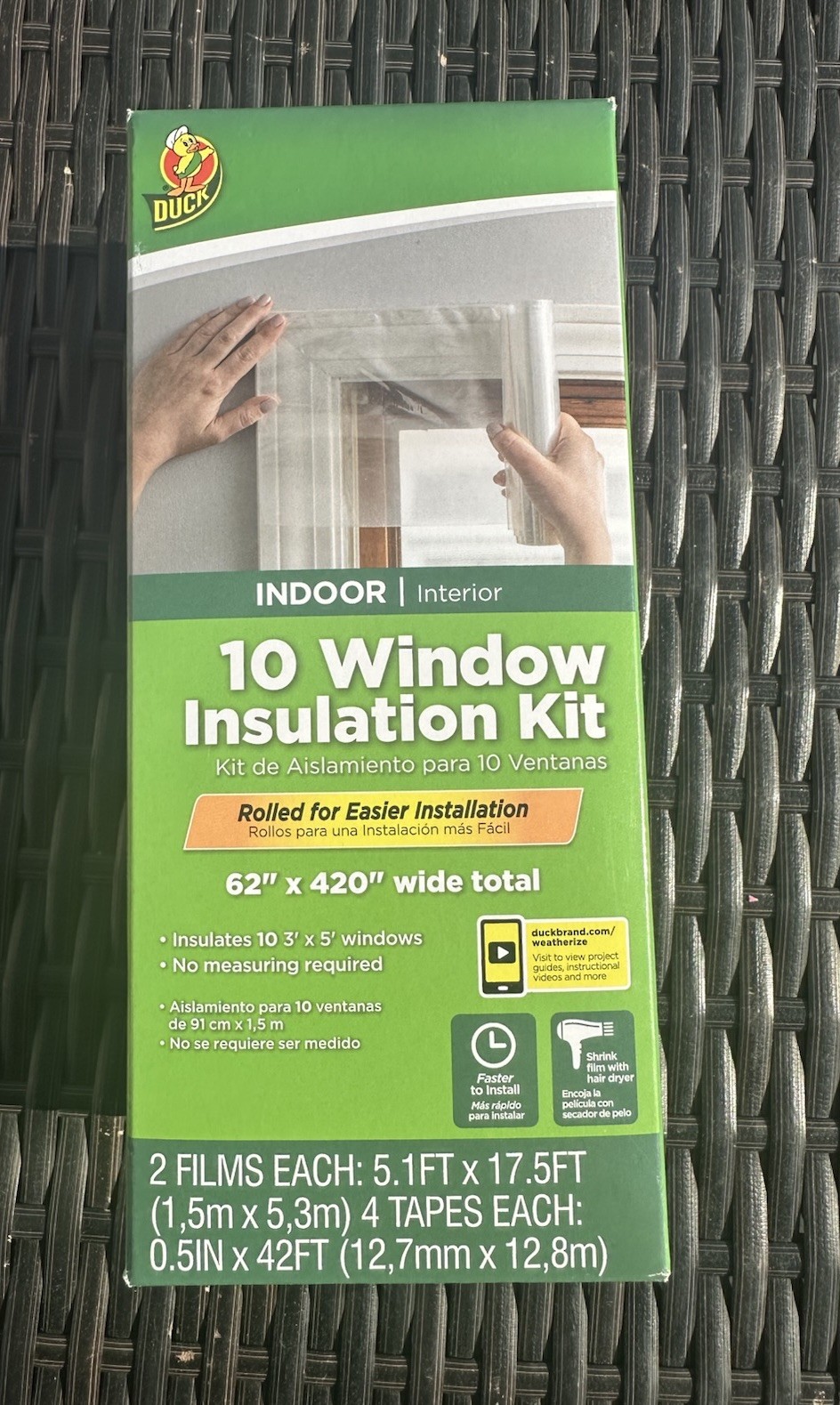 Duck Brand Indoor 62 inch x 420 inch 10 Window Insulation Kit