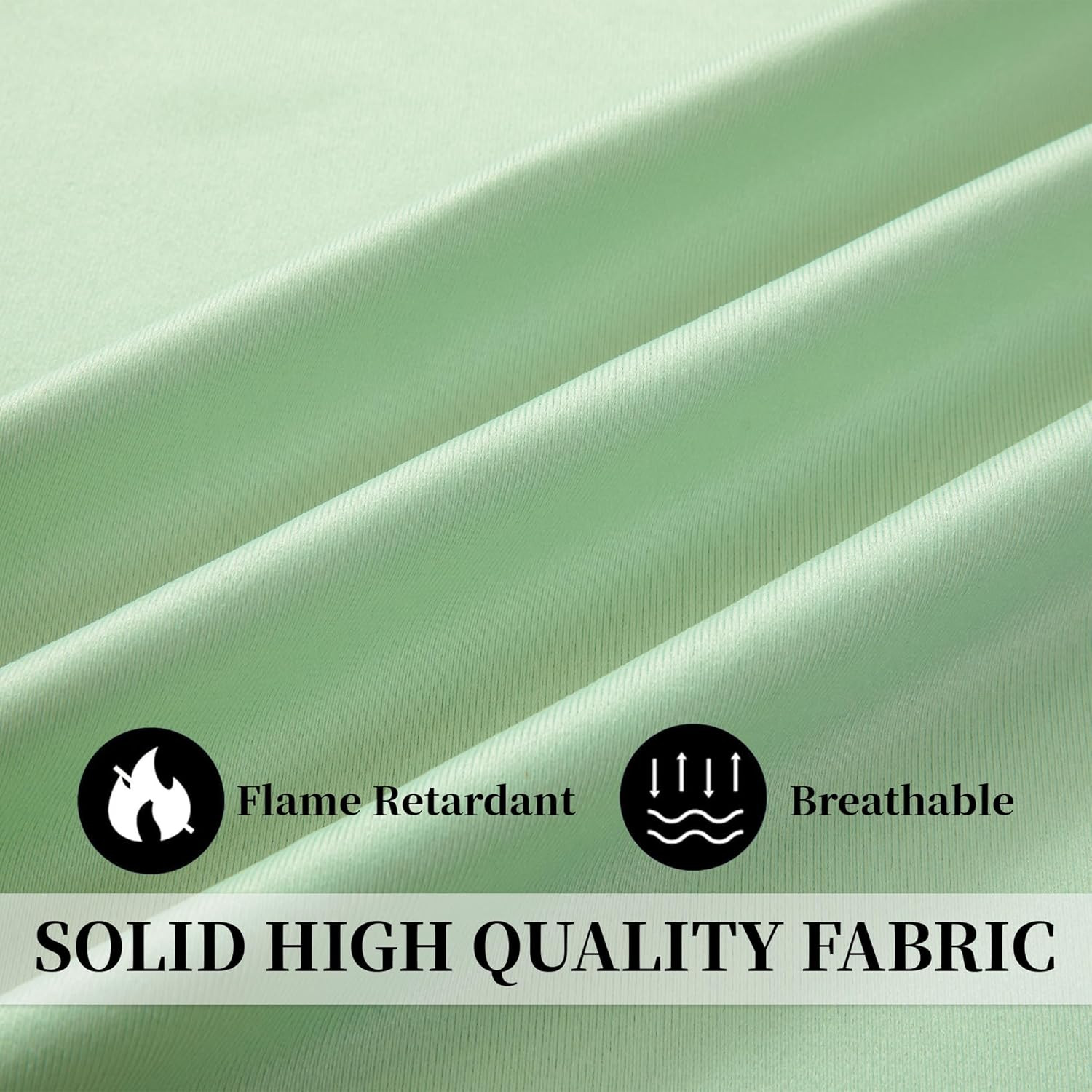 Flame Retardant Hospital Curtains – Green Grommet Room Divider, 5×8 Ft Panel