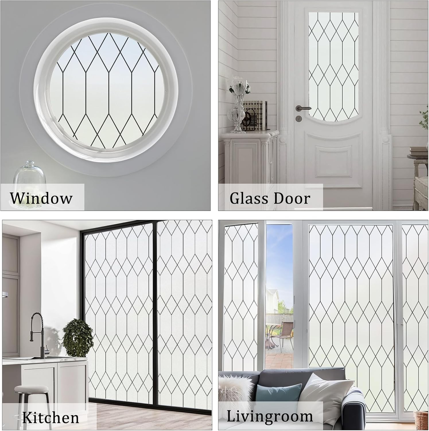 Moroccan Lattice Decorative Privacy Film – Static Cling, Heat Blocking Solution