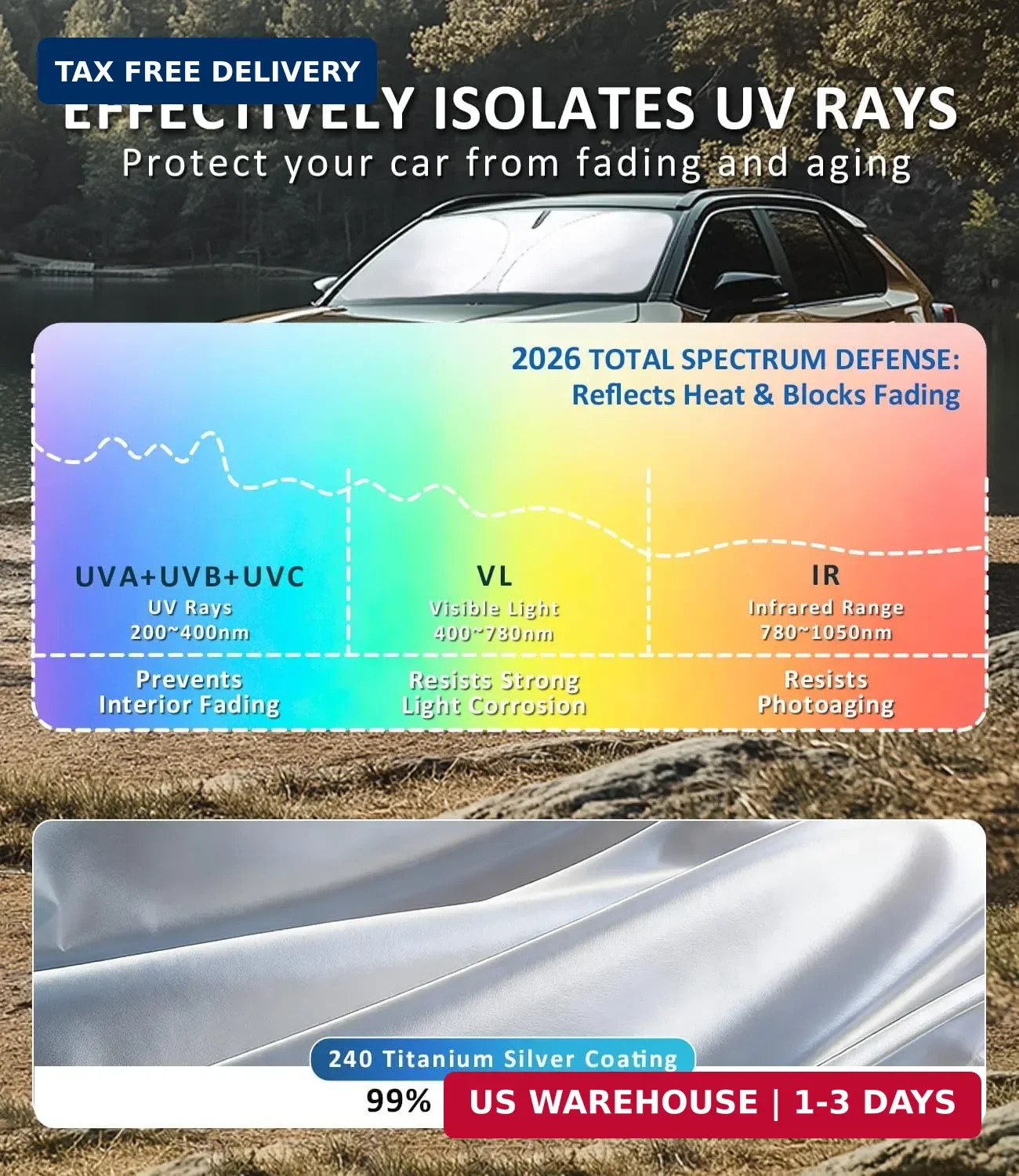Windshield Sun Shade Custom-Fit for 2013-2018 Audi Q3 Accessories | Front Window