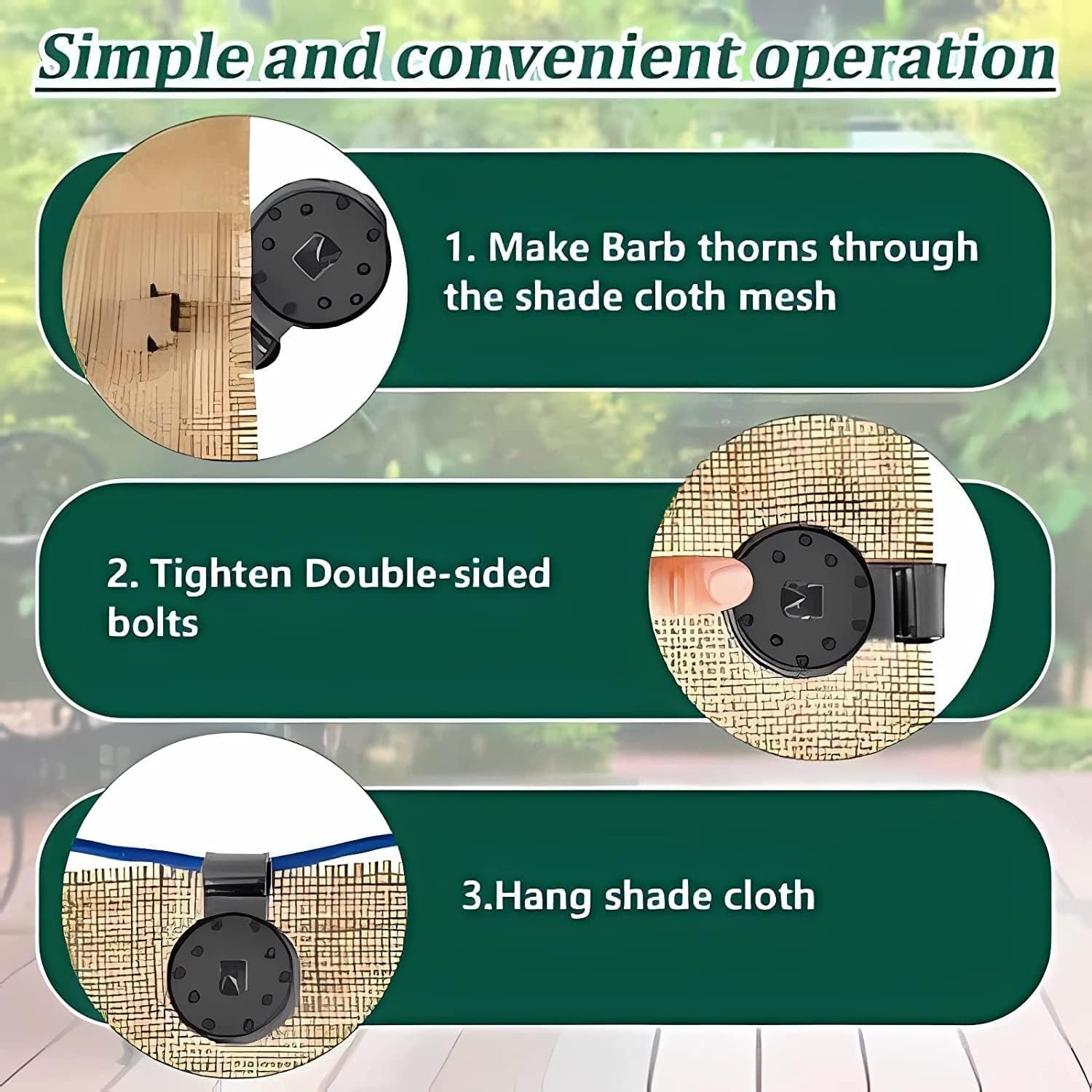 100 Pack Shade Cloth Heavy Duty Lock Grip Removable & Reusable Shade Cloth Cl…