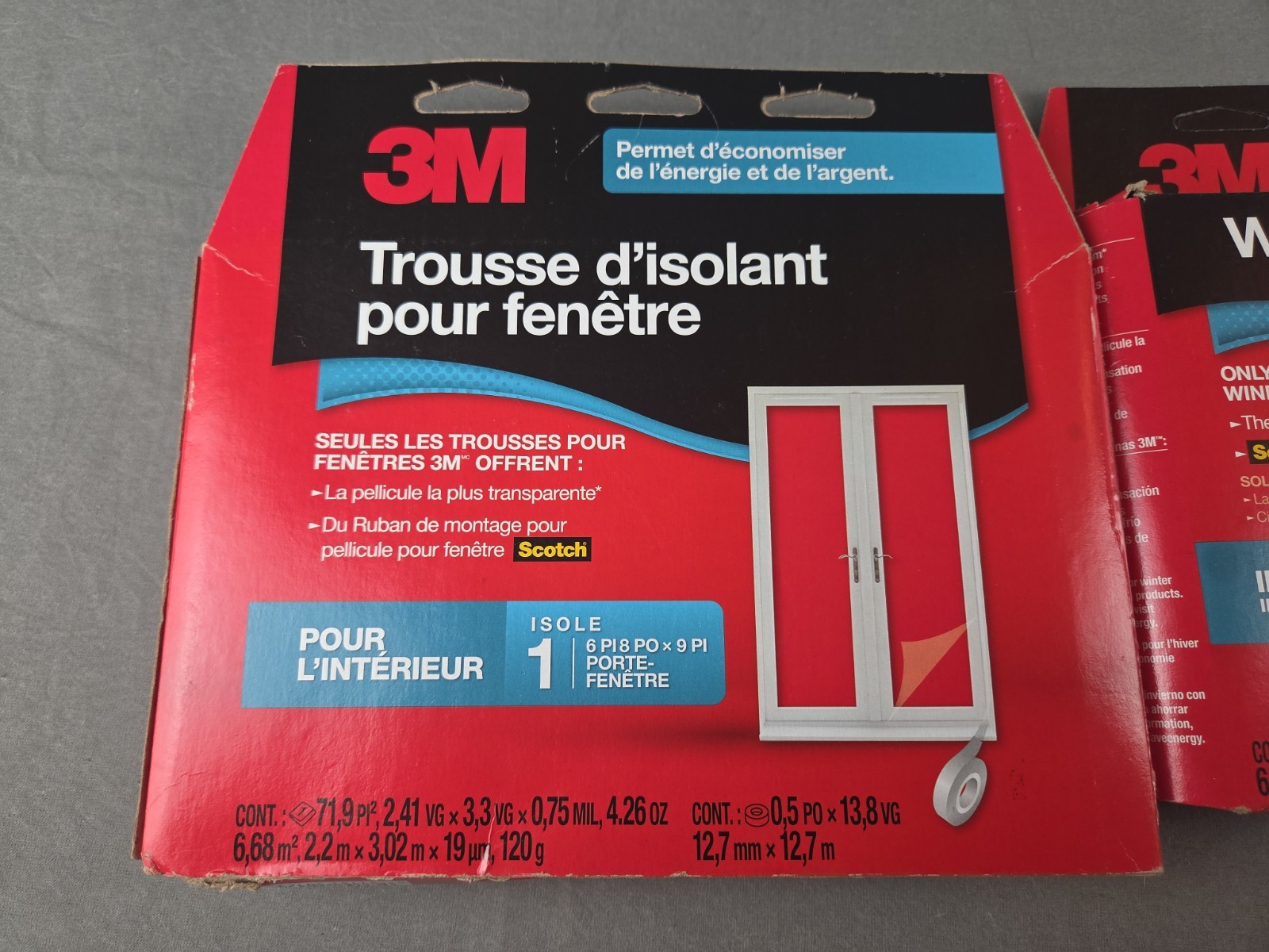 2X NEW 3M Window Insulator Kit Indoor (6ft 8in x 9ft) Patio Door Clear Film