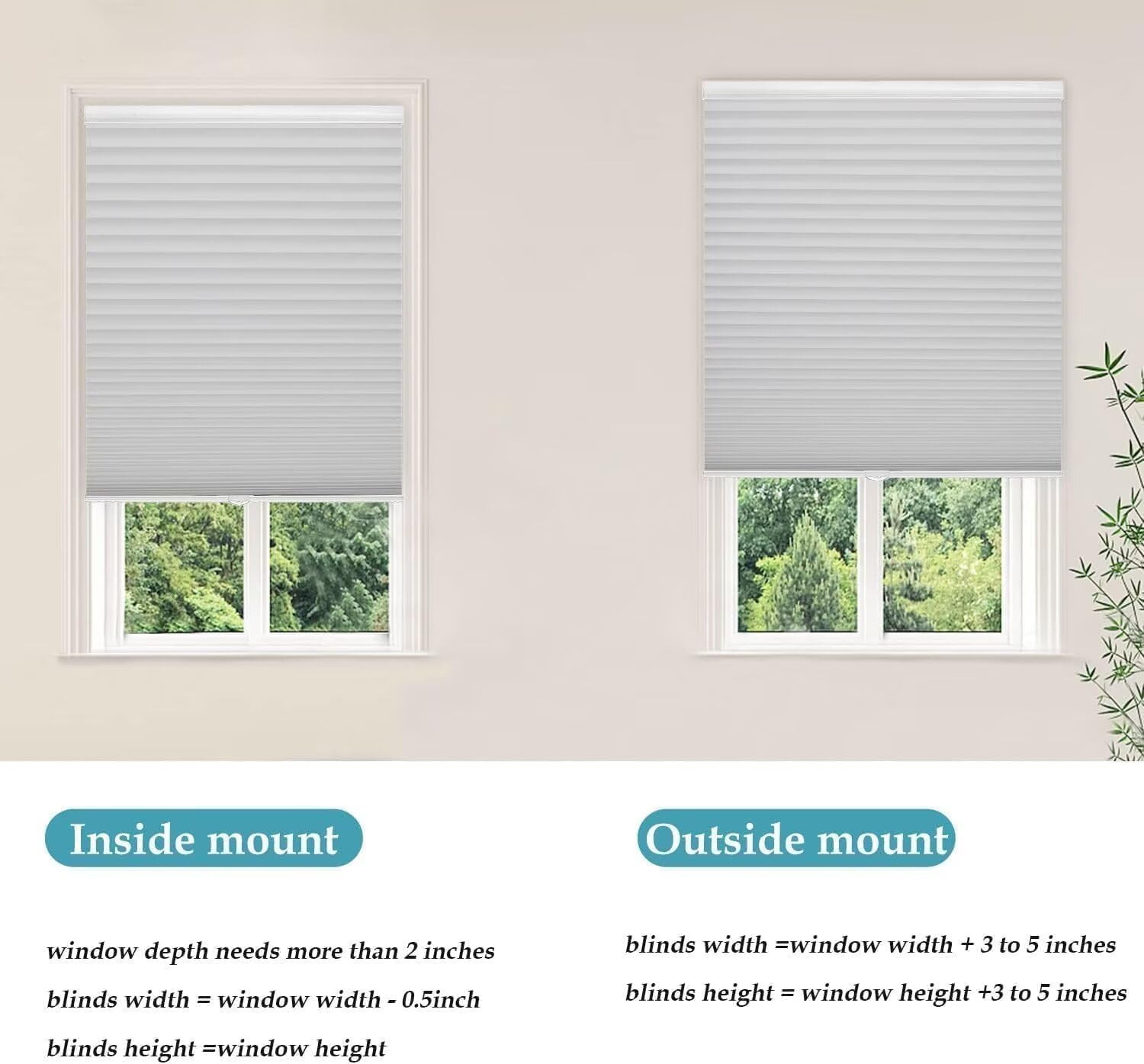 MYshade 1.5-Inch Cellular Cordless Light Filtering Shades, Honeycomb Window Blin