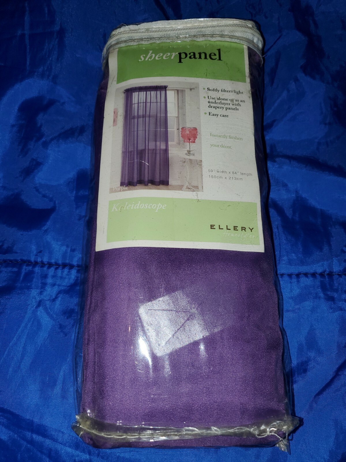 Kaleidoscope ELLERY HOMESTYLES Purple Sheer Panel [59″w × 84″L] New