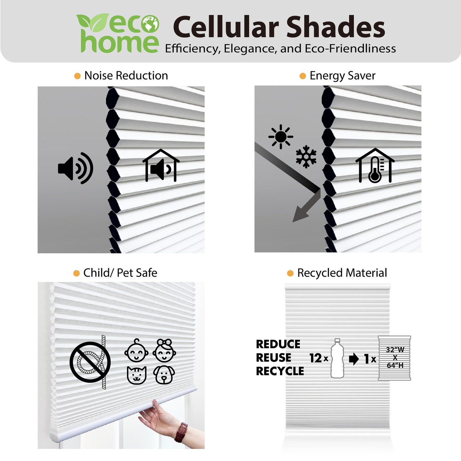 Dez Furnishings Cordless 1.5 Blackout Top Down Bottom Up Cellular Shade 43.5W X