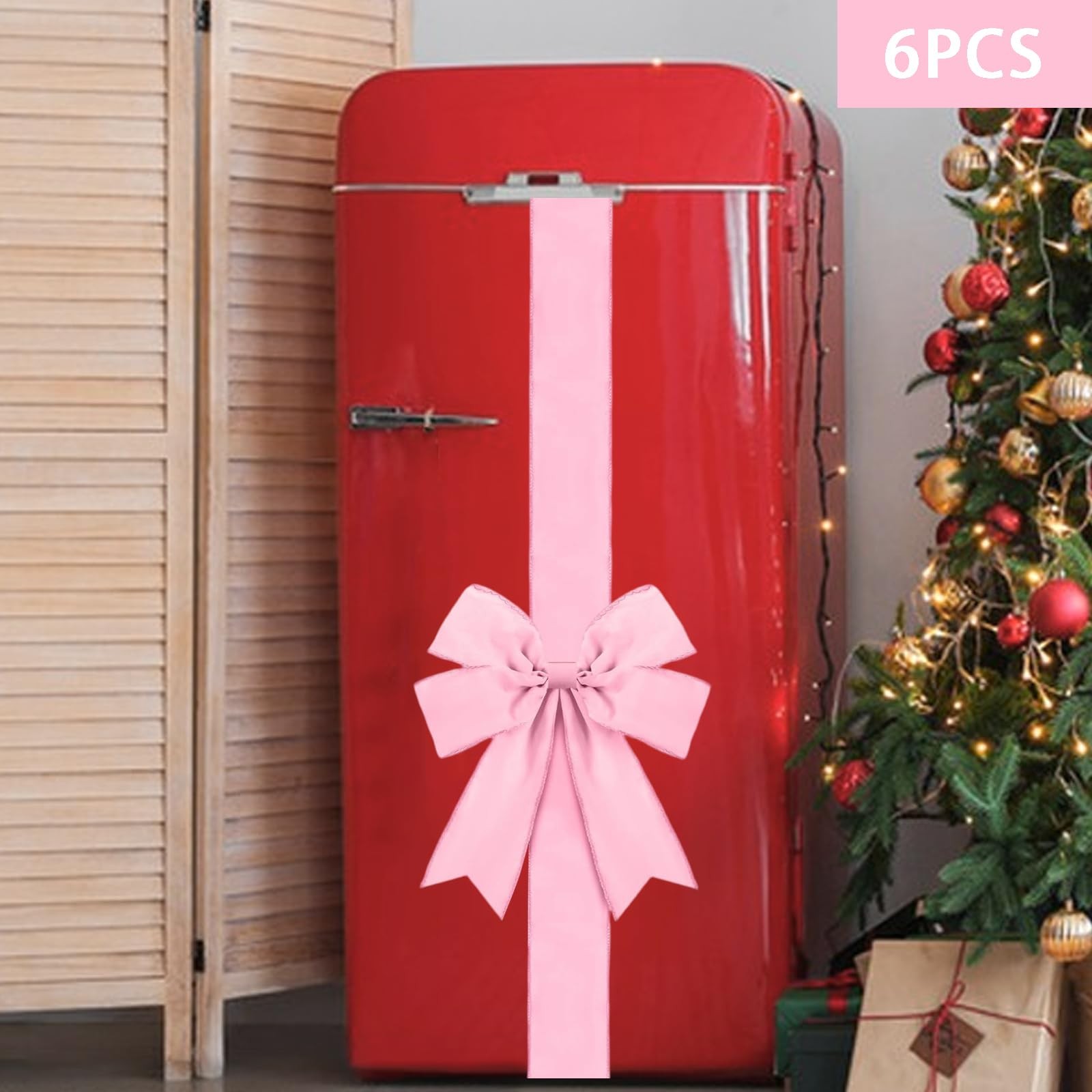 6Pcs/8Pcs Christmas Housewarming Kitchen Gifts Cabinet Ribbons Bows Home Déco…