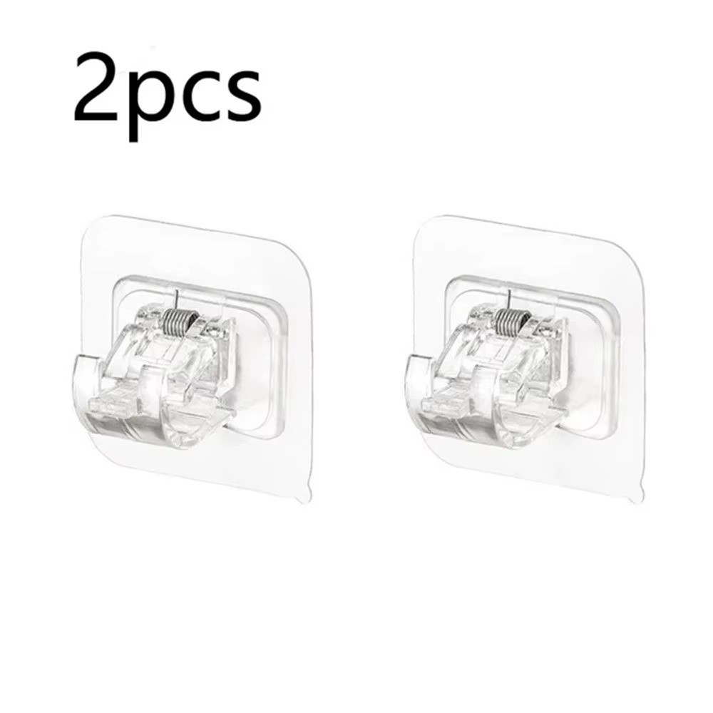 Self Adhesive Curtain Rod Holder Clips Punch Free Wall Hooks 2/4/8PCS USA