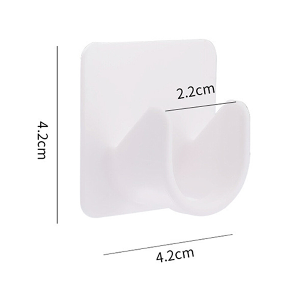 2Pcs White ABS Closet Pole Holder Bracket Self Adhesive Pole Socket Rod Hardware