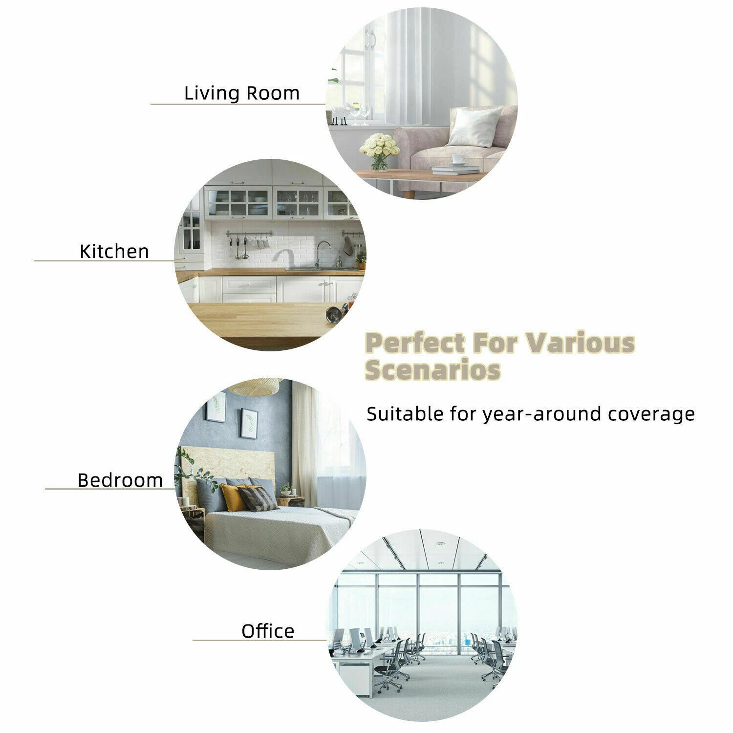 For House Glass Mirror Reflective One Way Privacy Tint Window Film Black VLT:5%