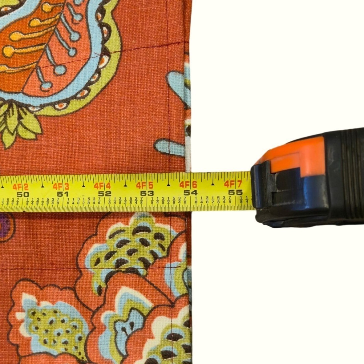 Vintage Handmade Table Runner or Valance Boho Floral Orange Paisley versatile