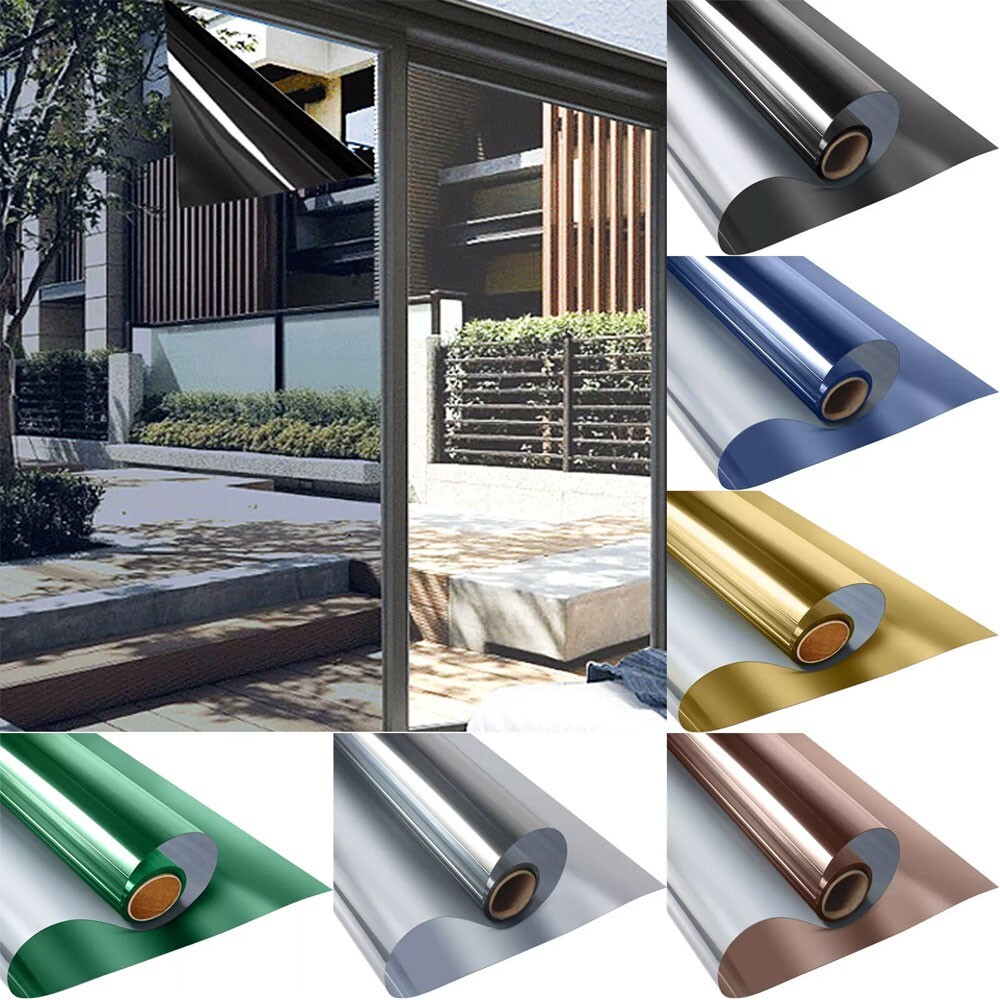 5m One Way Self Adhesive Privacy Window Film Mirror Tint UV Reflective Sun Block