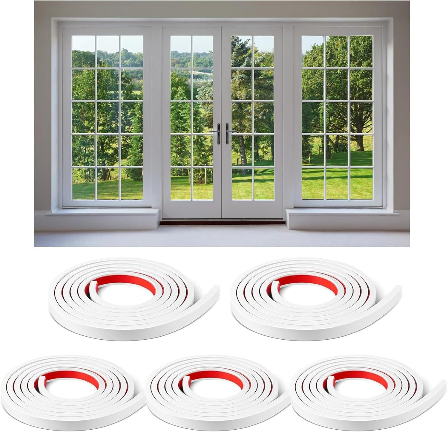 5 Rolls Total 32.8ft Window Grille Inserts Grid Kit Self Adhesive Peel and Stick