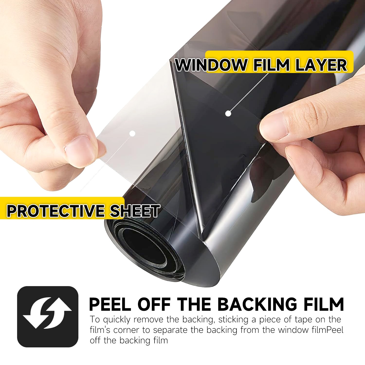 Uncut Roll One Way Mirror Tint Window Film Privacy Protect For Home Office DIY