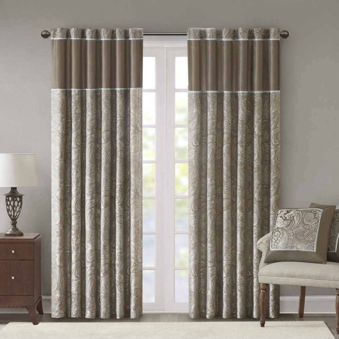 Madison Park Aubrey 2 Panel Curtain 50×84 Taupe