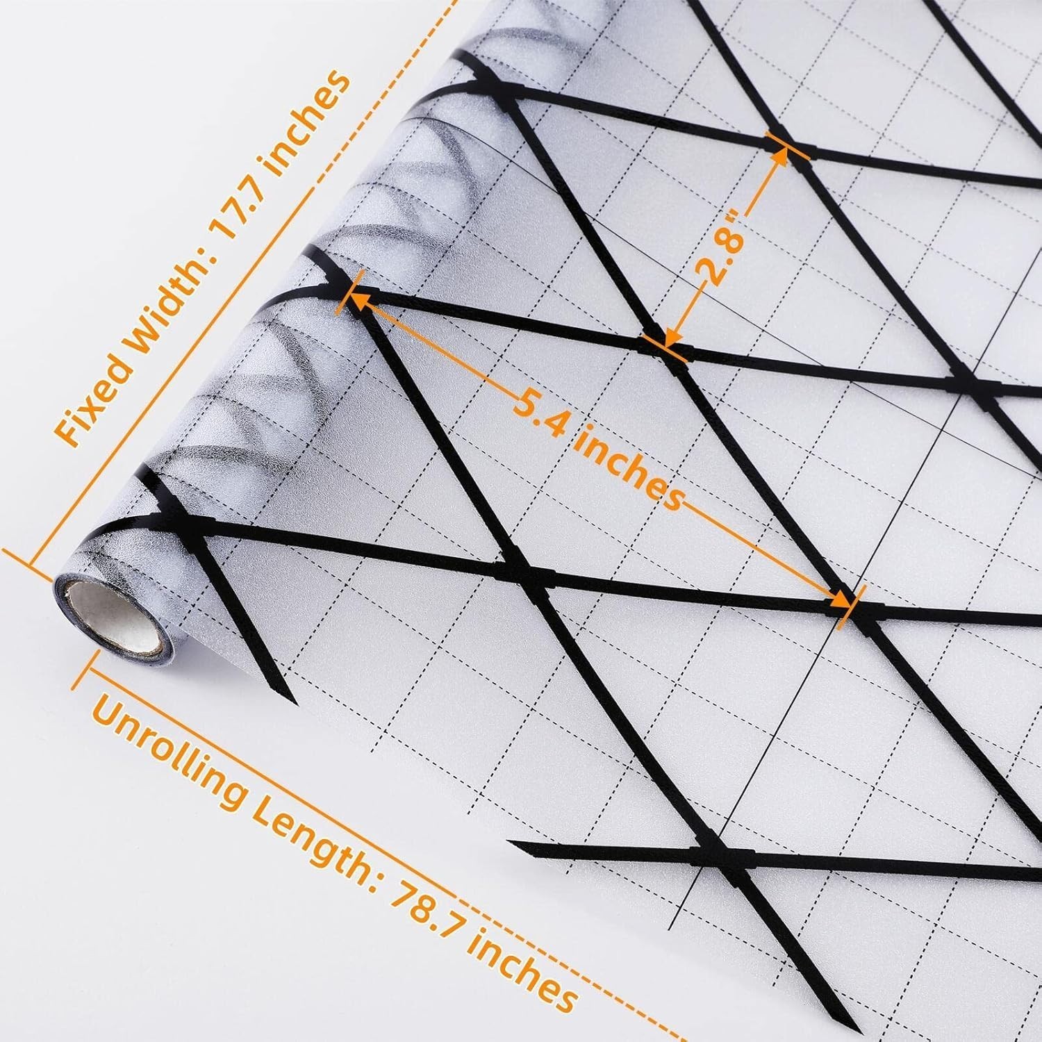 VELIMAX Frosted Black Lattice Window Film Static Cling Window Privacy Films Deco