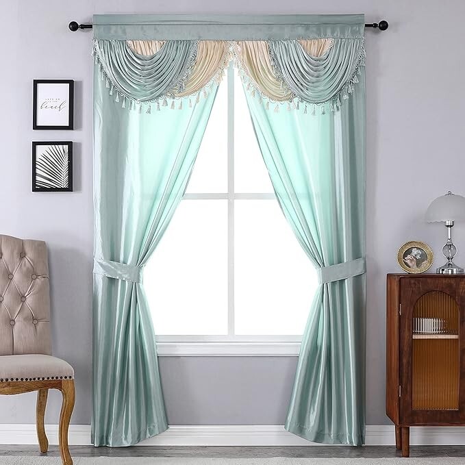 Regal Home Collections Amore 5-Piece Window Curtain Size 54W X 84L