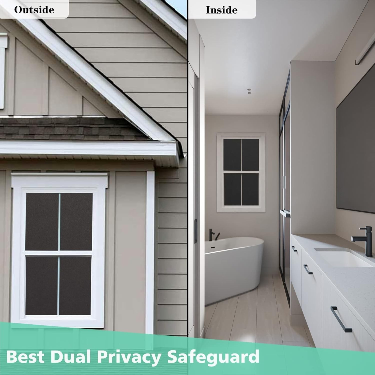 Blackout Window Film with Tools for Privacy and Sun Blocking 17.5×78.7 Inches