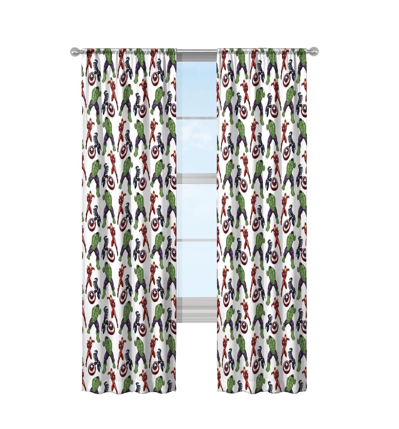 Avengers Room Window Panels (42″ x 63″) for Kids, Set of 2