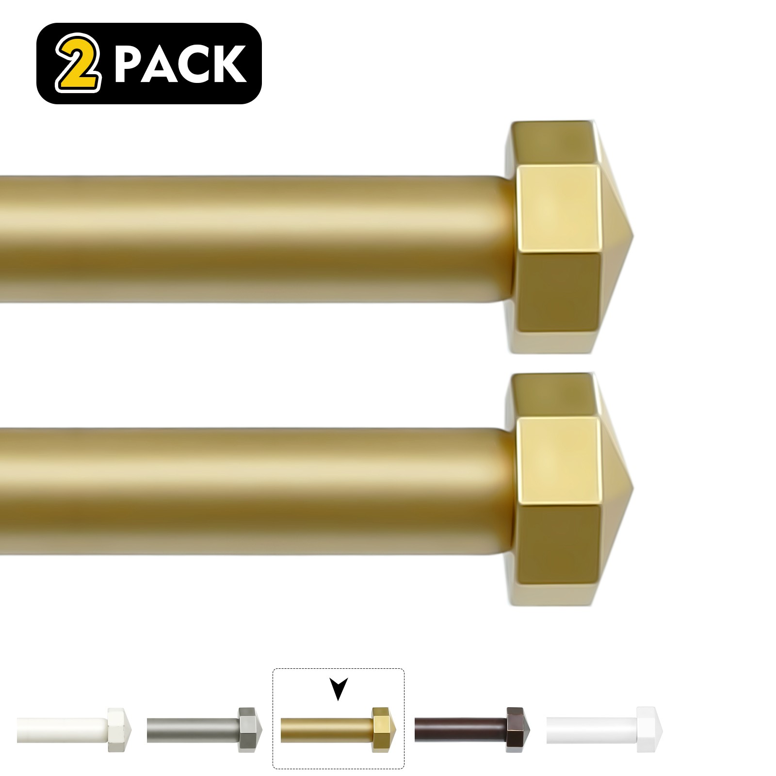 1-2 Pack Telescoping Double Curtain Rods, 5/8 In Diameter Drapery Rods 28″-120″
