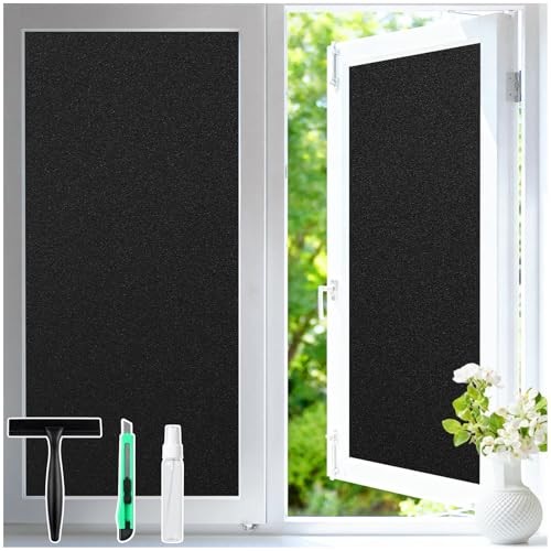out Window Film, Removable Tint for Windows in House 17.5″ 17.5″ X 78.7″ Black