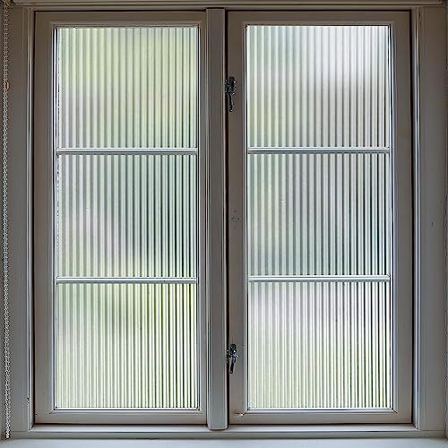 1/2-Inch Reeded Glass Window Film, Frosted Reeds Window 17.7″x78.7″ (45x200cm)