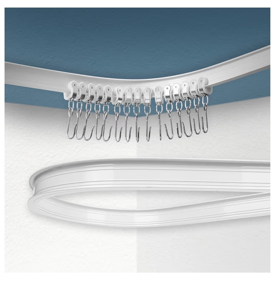 Flexible Ceiling Mount Curtain Track Room Divider L & U Shape Bay Windows 3-6ft
