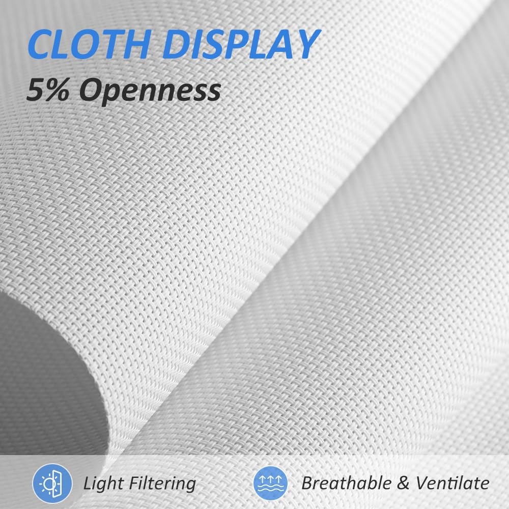 Luckup Light Filtering Roller Shades For Windows Cordless Semi Sheer Solar