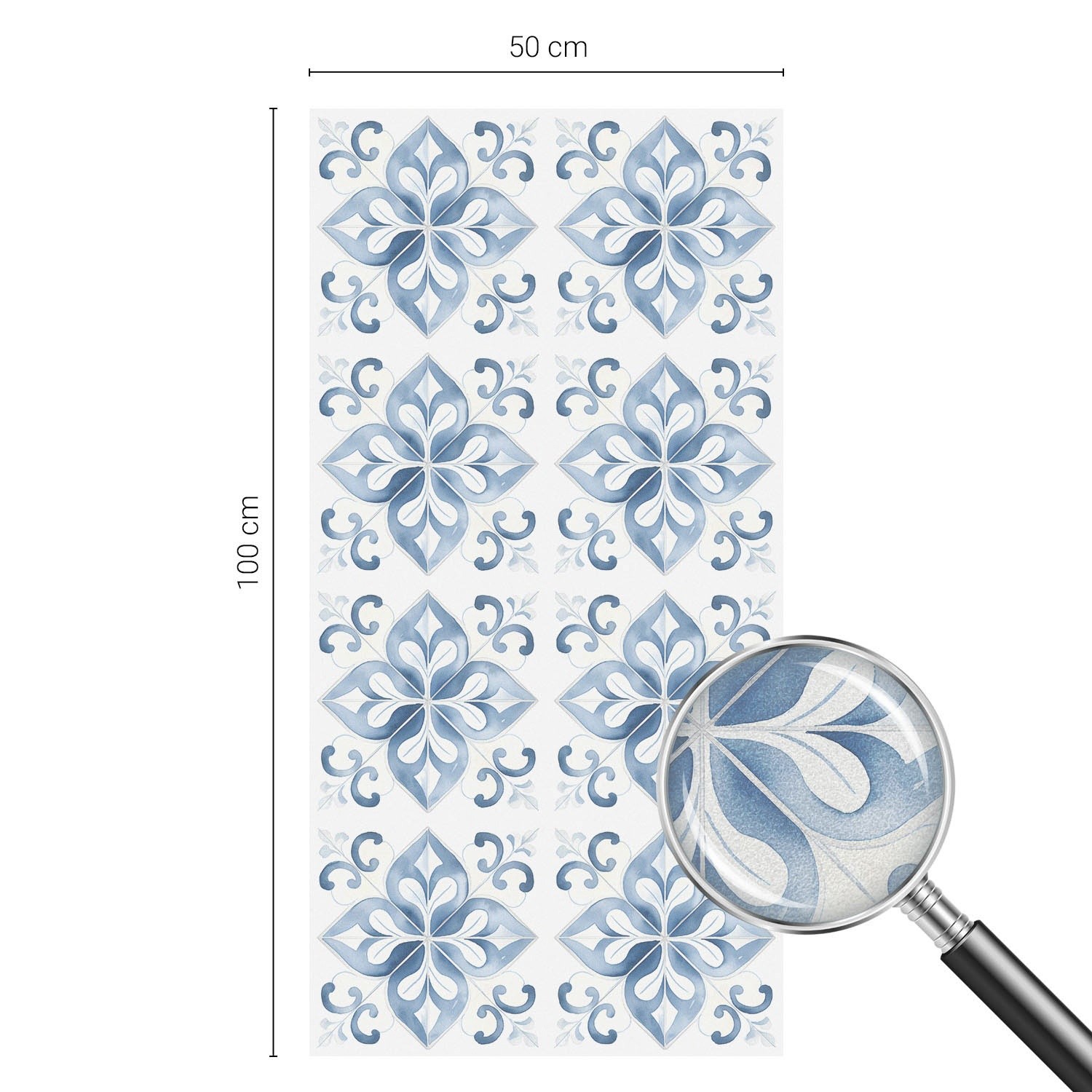 Modern Frosted Pattern DIY Installation Classic Elegance Geometry Blue