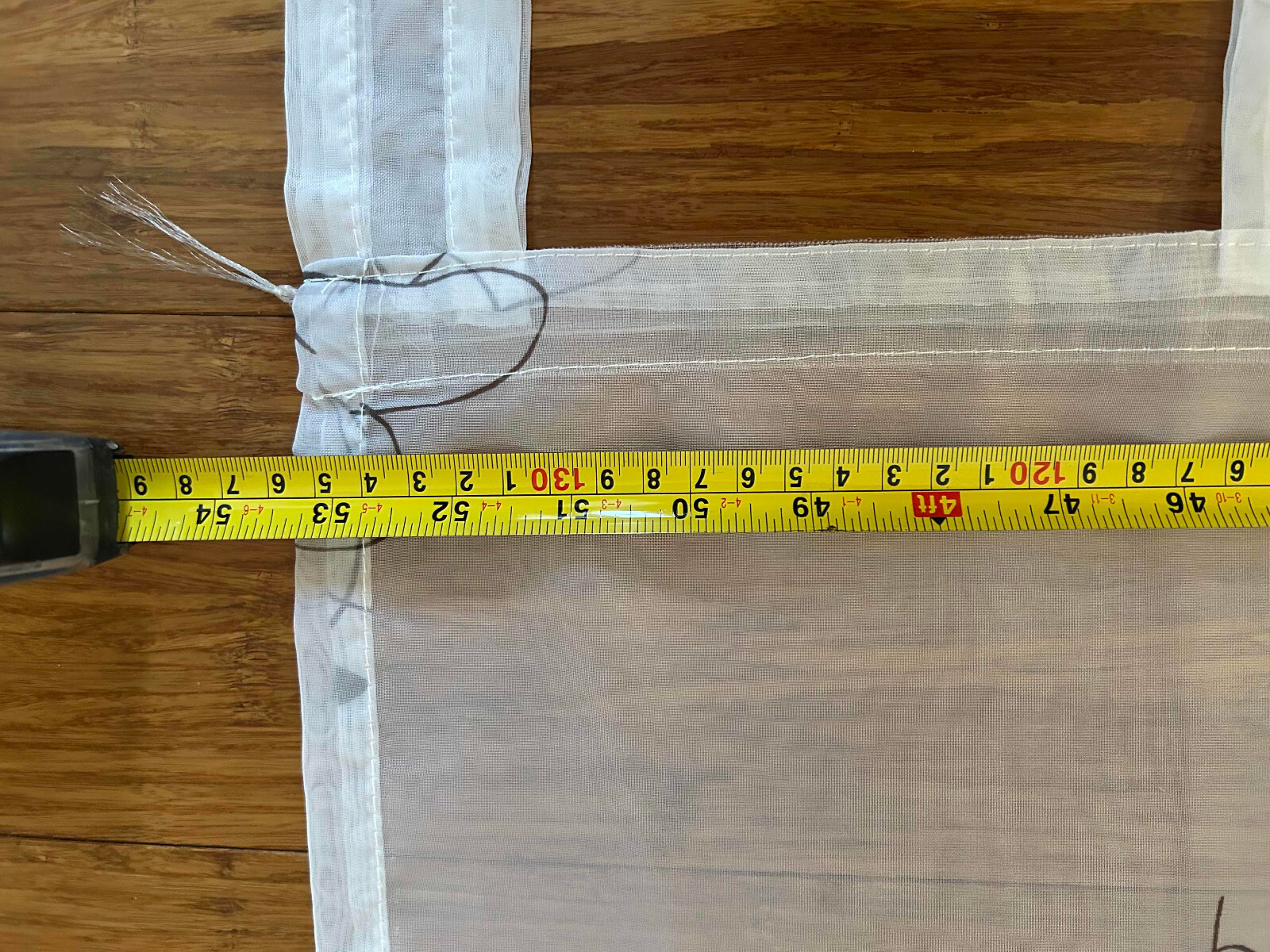 Semi-Transparent Printed Curtain Panel w. built-in Loop Tape – 53″ x 91″