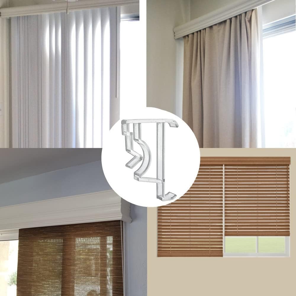 Clear Plastic Hidden Valance Clips 5pcs – Perfect for Wood & Faux Blinds