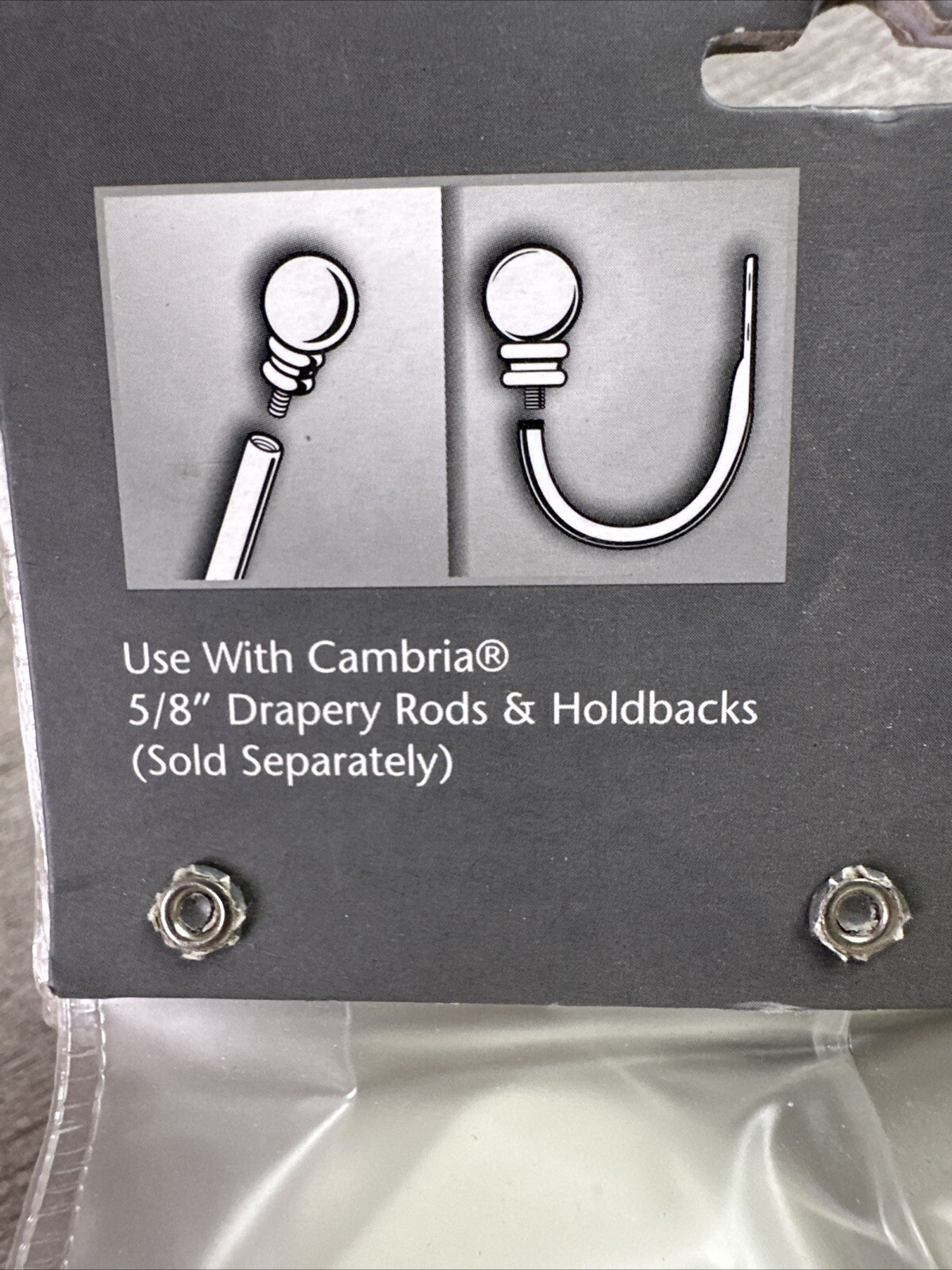 Cambria Classics Brushed Satin White Finials Napoleon Square Screw On New