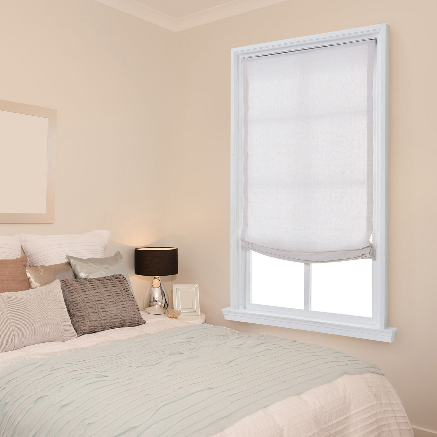Relaxed Cordless Light-Filtering Roman Shade – 4 Colors, Various Sizes