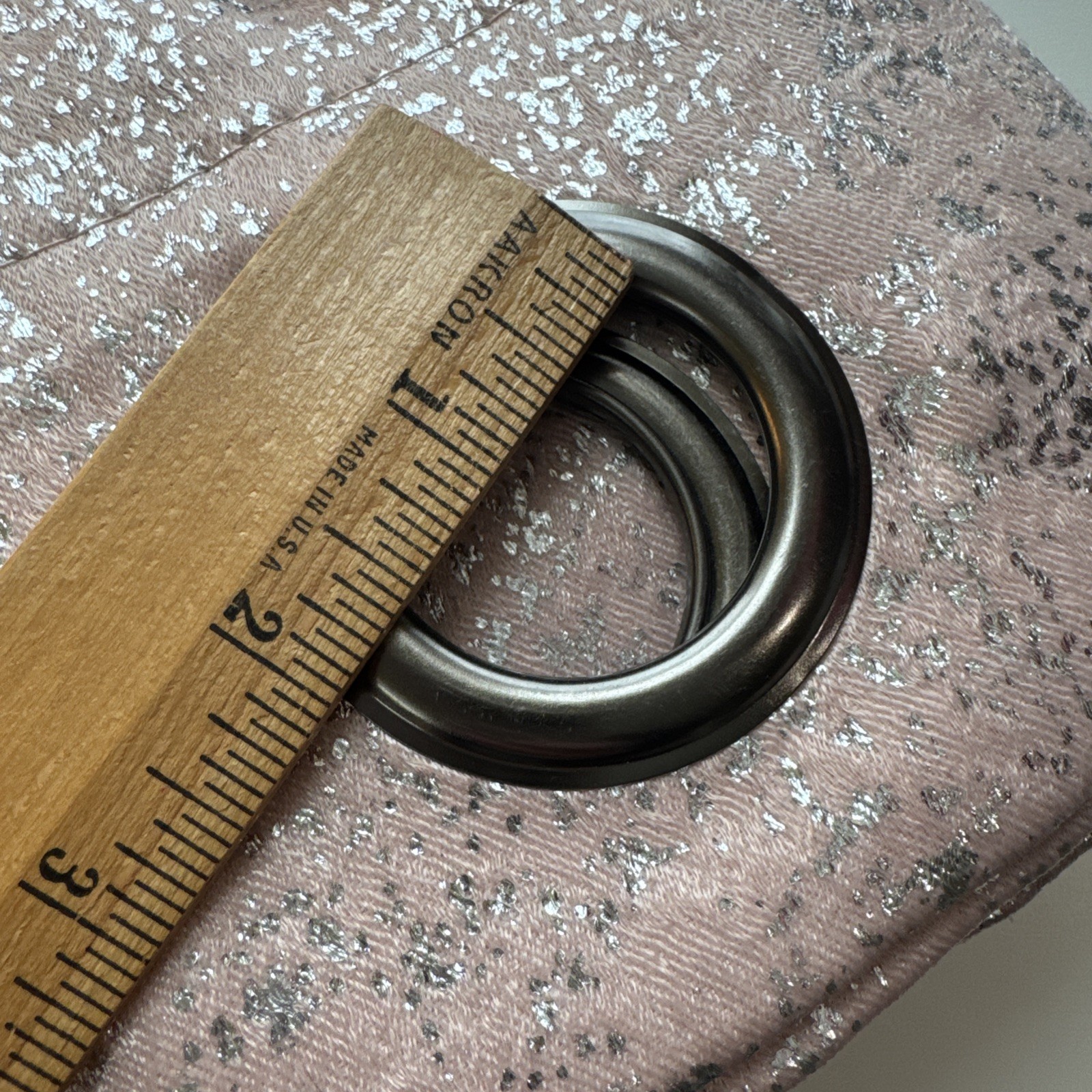 Blackout Curtains, Metal Gromets, Blush With Silver pattern. Set of 2 Panels.